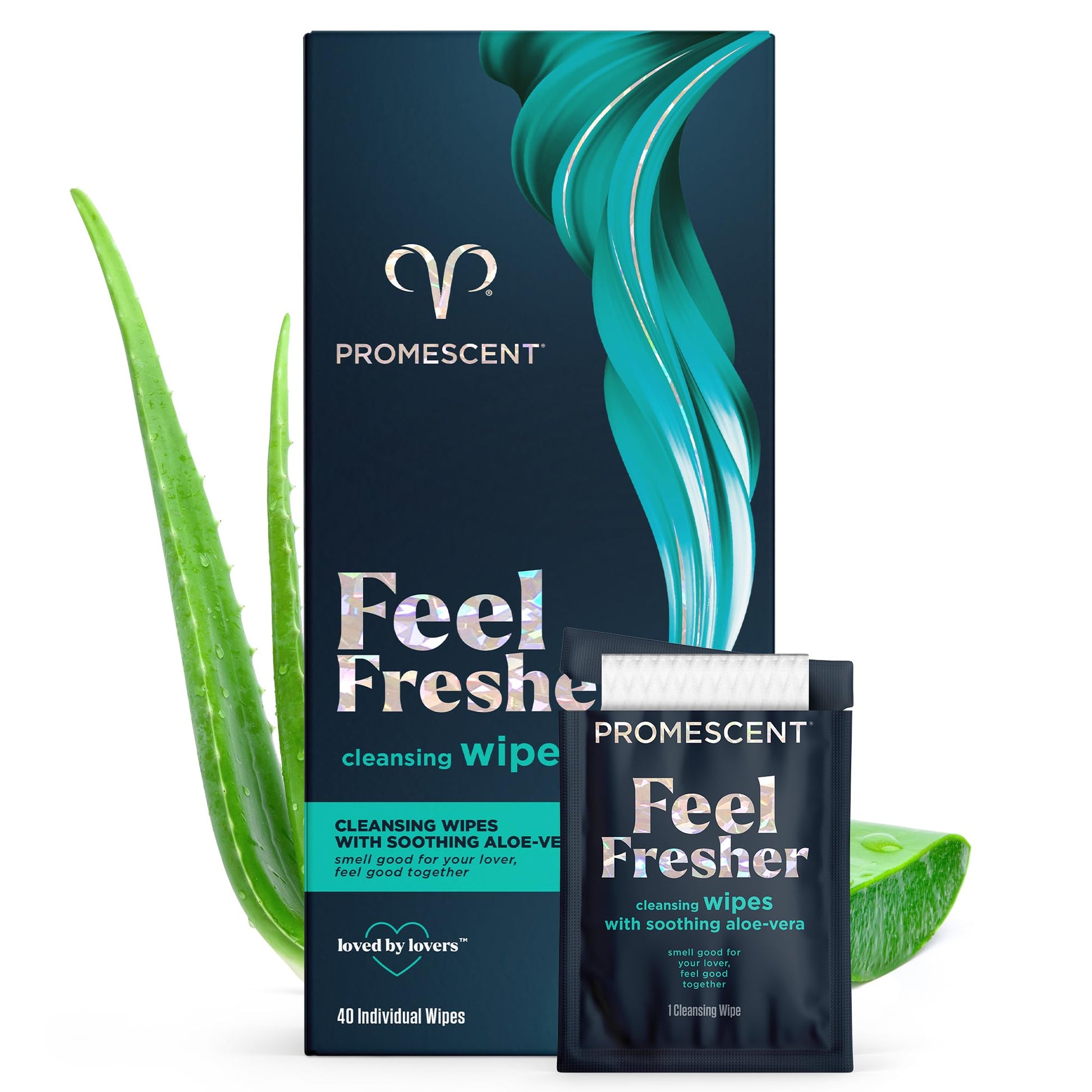 Promescent After Sex Clean Up Wipes Individually Wrapped Made with Aloe Vera, Gentle pH Balanced Formula Sex Wipes for Men, Women & Couples (40 Count) Promescent uk supplements