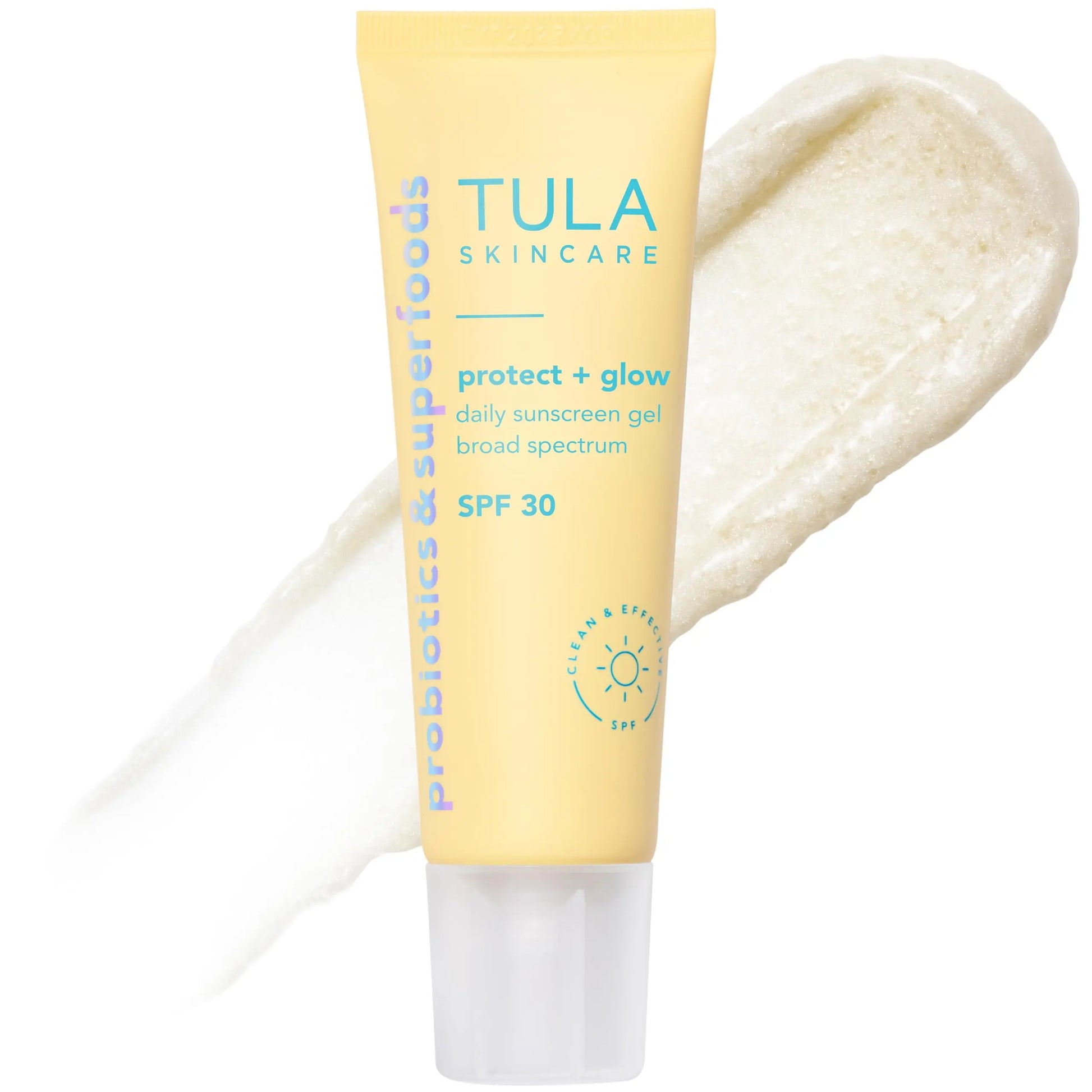 TULA Skin Care Protect + Glow Daily Sunscreen - Gel, Broad Spectrum SPF 30, Skincare-First, Non-Greasy, Non-Comedogenic and Reef-Safe with Pollution and Blue Light Protection, Regular, 1.7 fl oz. TULA uk supplements