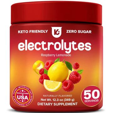 Keppi Electrolytes Powder – Raspberry Lemonade Flavor 50 Servings – No Sugar Hydration Supplement with Magnesium, Potassium, Sodium – Keto, Vegan Keppi uk supplements