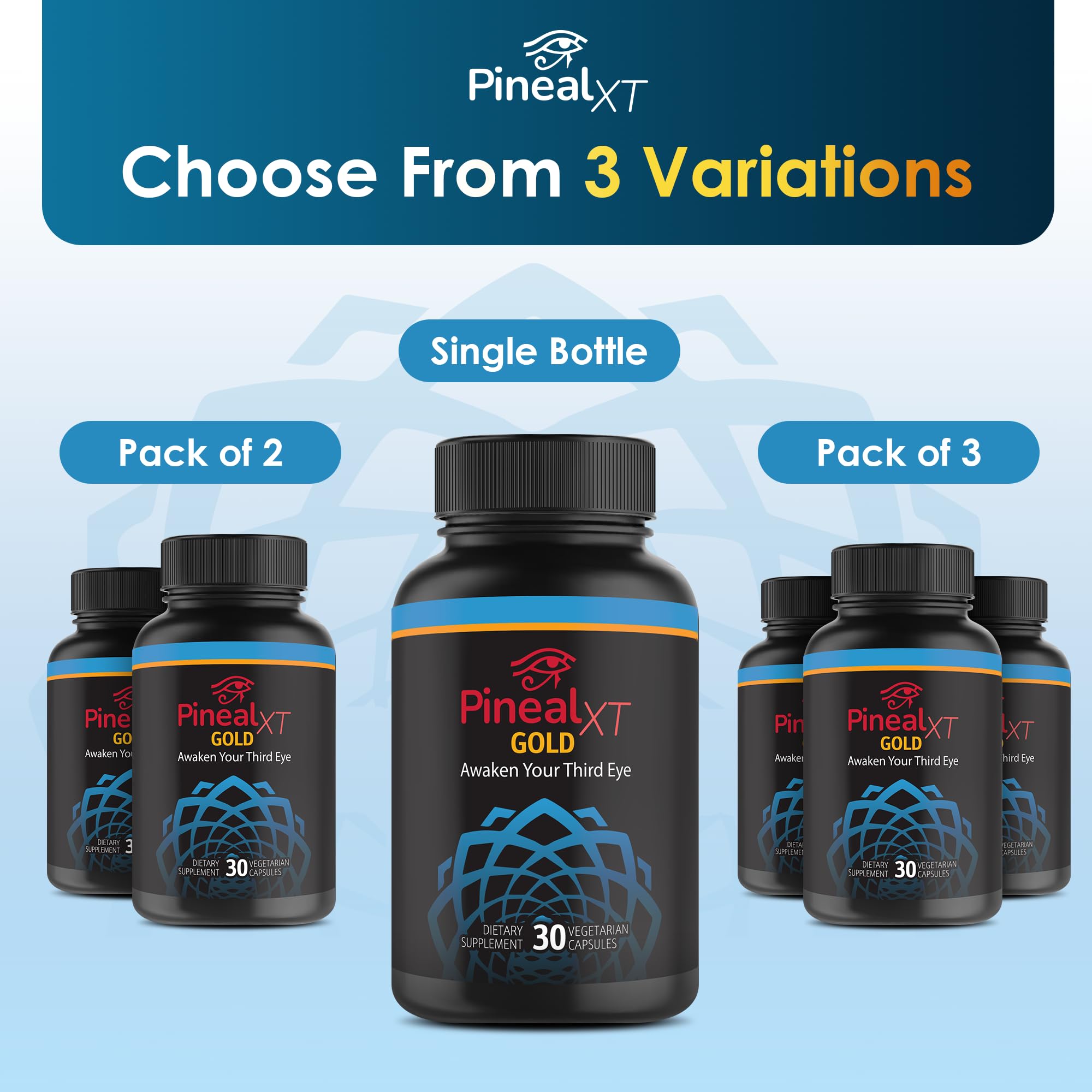 Nutraville Pineal XT Gold - Pineal Gland Supplement - Third Eye Awakening - Focus and Memory Supplement for Brain - 7 Powerful Ingredients Decalcify, Detox, and Activate Your Pineal Gland, 2 Pack Nutraville uk supplements