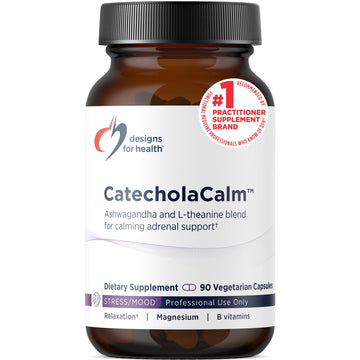 Designs for Health CatecholaCalm - Adaptogenic Herbs + Vitamins for Mood, Calm Support with L-Theanine, Passion Flower + Phosphatidylserine - Non-GMO Supplement (90 Capsules) Designs for Health uk supplements