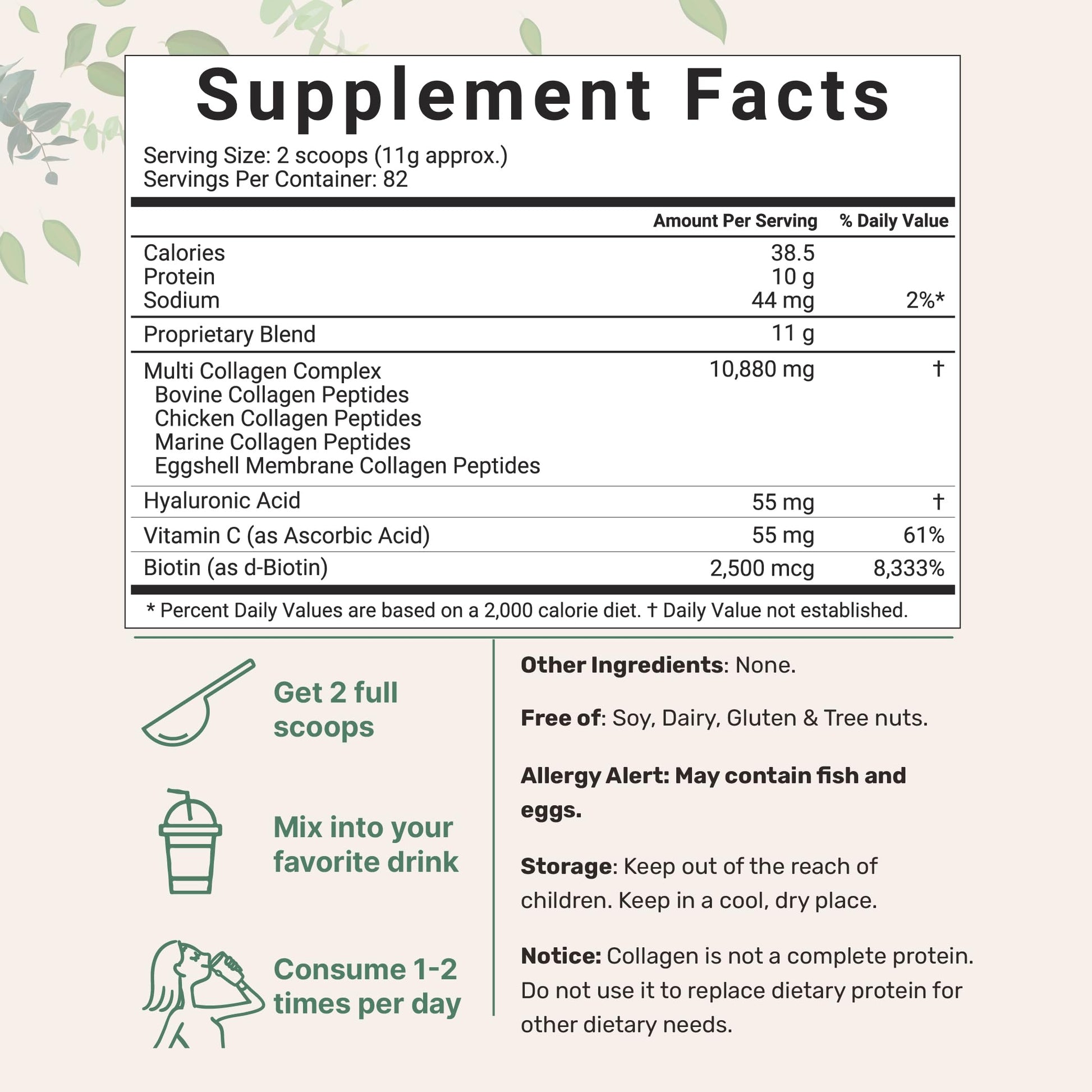 Micro Ingredients Multi Collagen Protein Powder, 2 Pounds – Type I,II,III,V,X with Biotin Micro Ingredients uk supplements