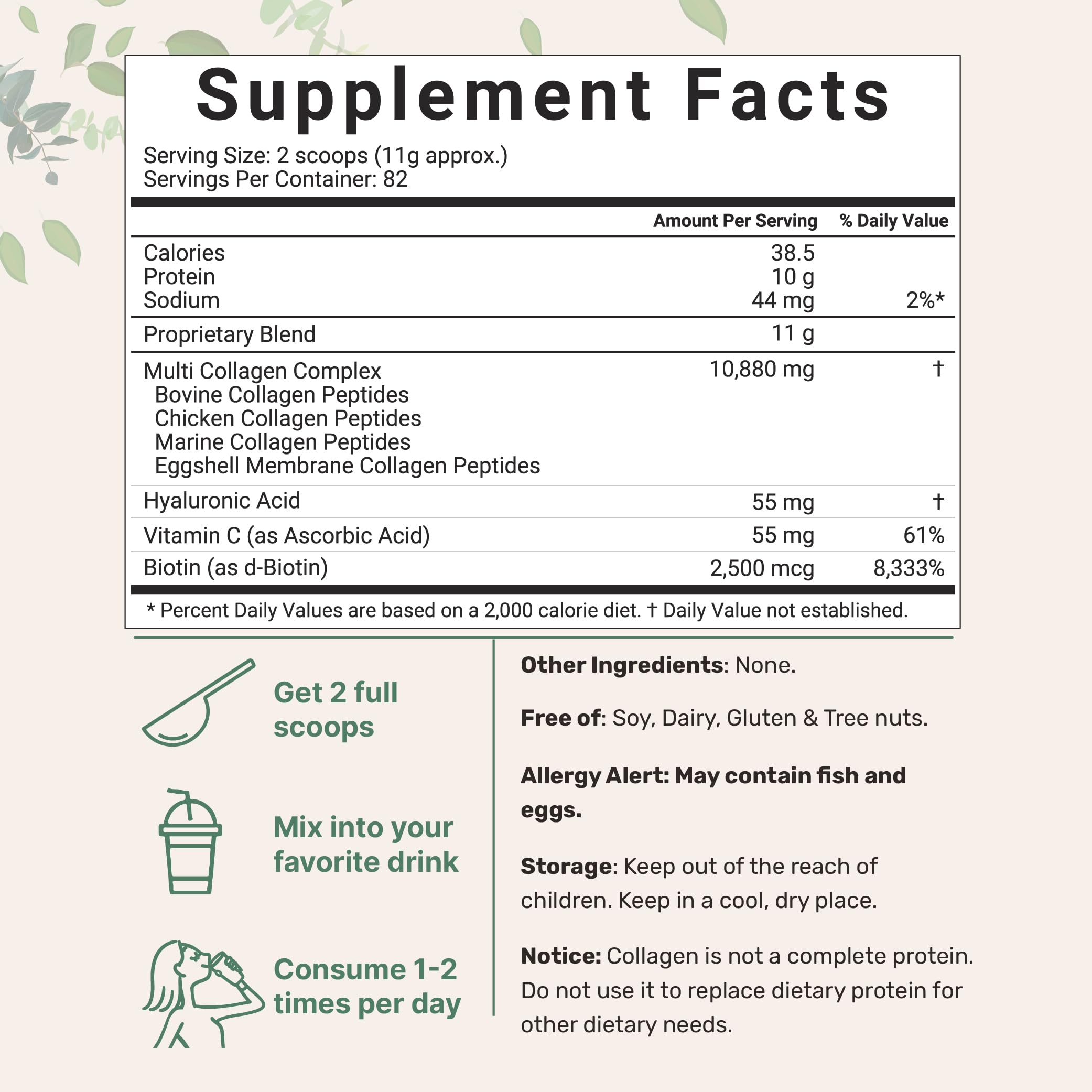 Micro Ingredients Multi Collagen Protein Powder, 2 Pounds – Type I,II,III,V,X with Biotin Micro Ingredients uk supplements