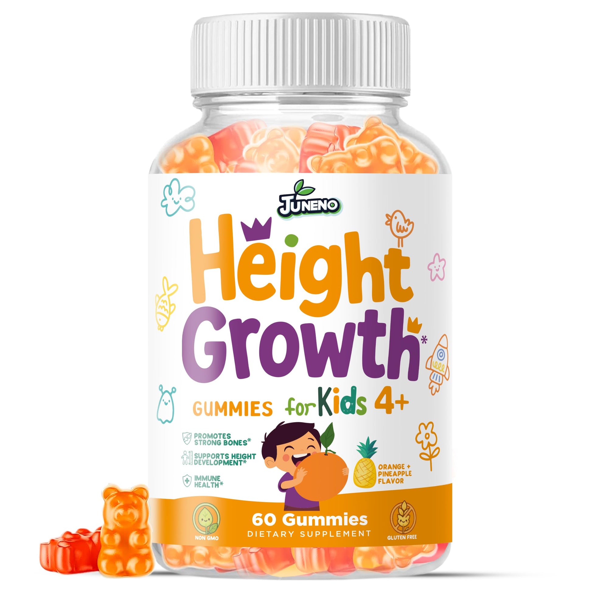 Juneno Height Growth Vitamins Supplement Gummies - Grow Taller for Teens Kids Boys Girls - Natural Height Increaser Maximizer Multivitamin Juneno uk supplements