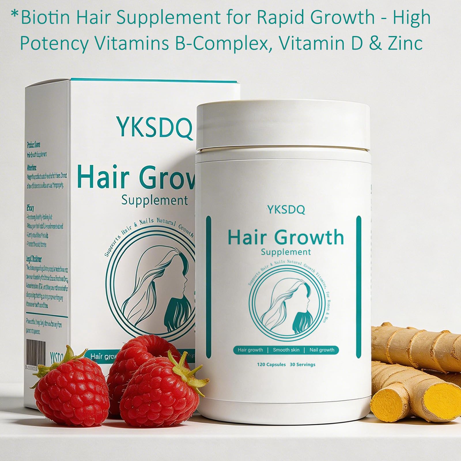 Hair Growth Biotin 10000mcg Supplement with Vitamins A C D E & Calcium - 30-in-1 Formula for Hair & Nails Support, for Women & Men, 30 Servings (1) WOJJ uk supplements