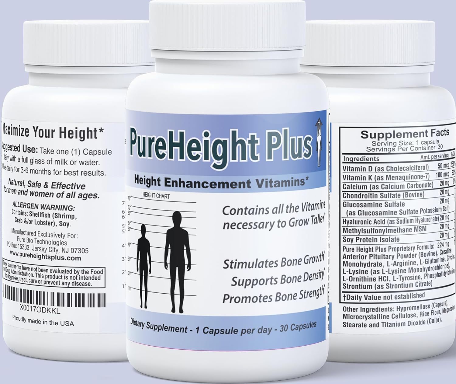 PureHeight Plus Height Enhancement Vitamins PURE BIOTECHNOLOGIES uk supplements