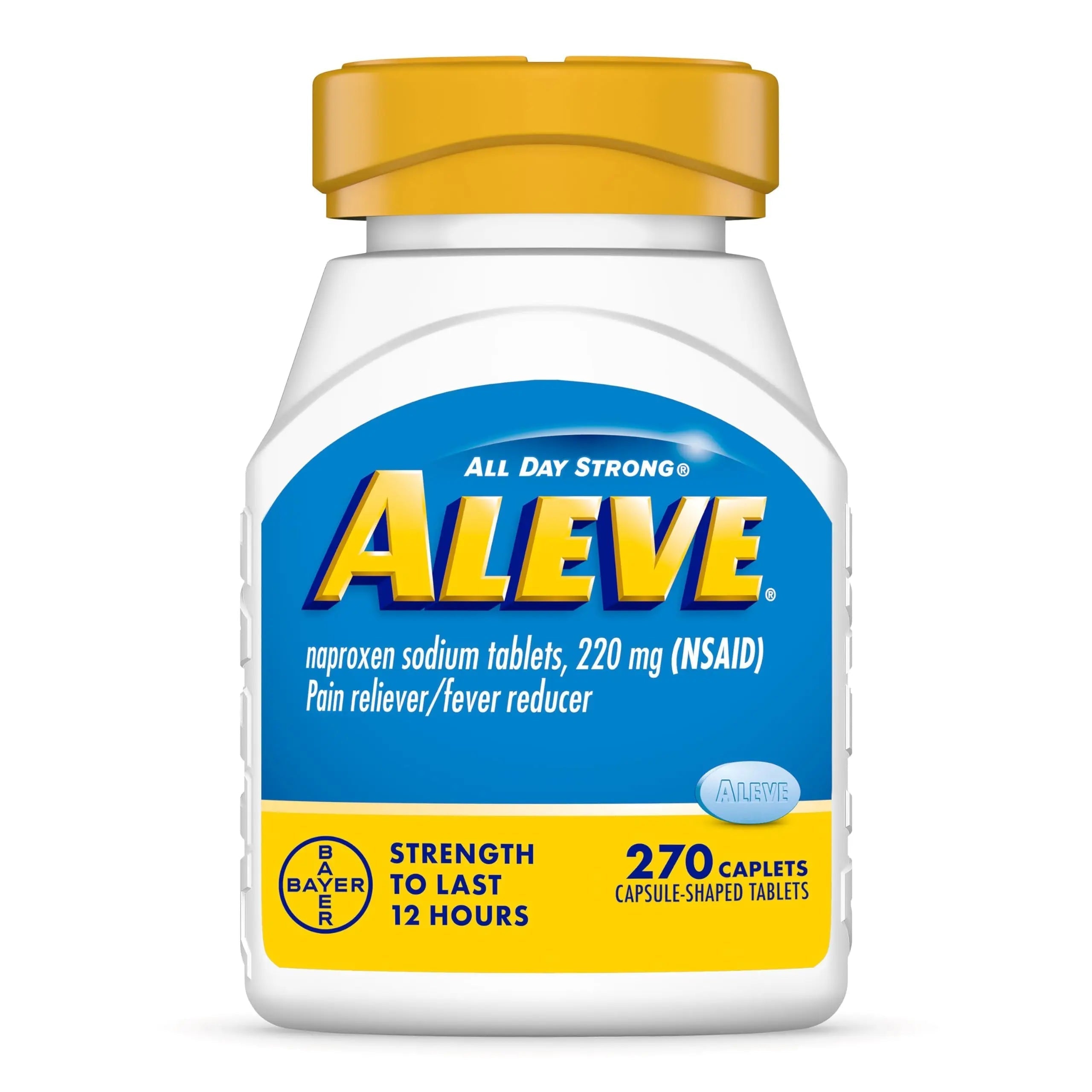 Aleve Pain Reliever & Fever Reducer Naproxen Sodium Caplets, Body Pain Relief, 270 Count Aleve uk supplements