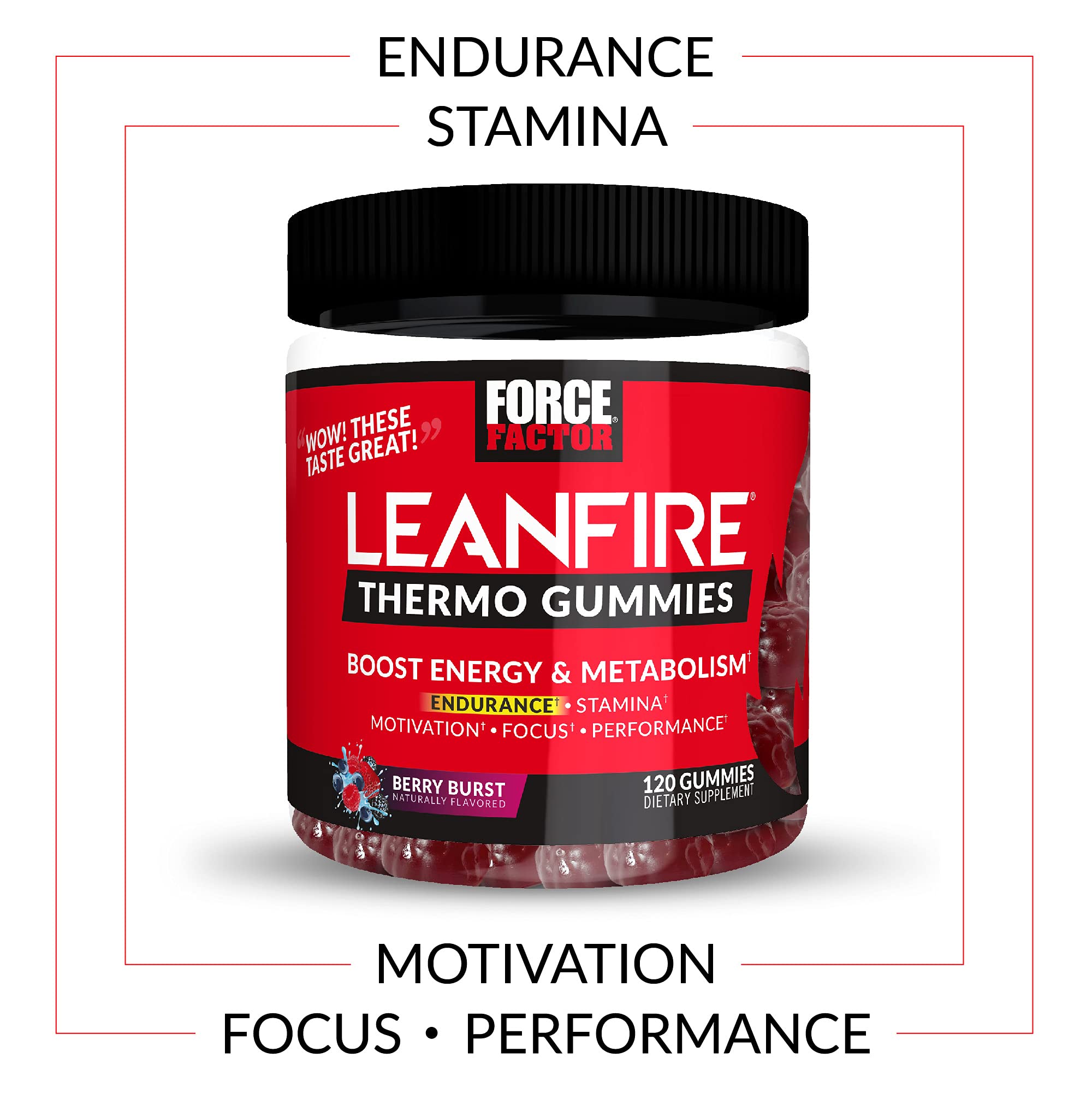 Force Factor LeanFire Thermo Gummies with B12 Vitamins, Caffeine, & Green Coffee Bean Force Factor uk supplements
