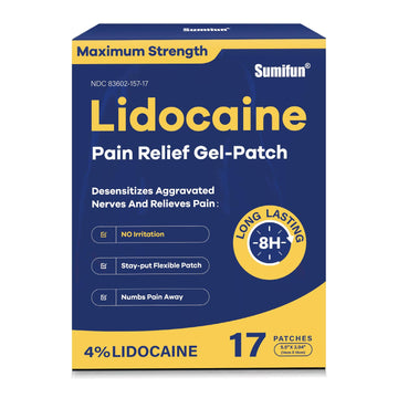 Sumifun 4% Lidocaine Patches Maximum Strength - Pain Relieving Gel Patch for Muscle Soreness, Back Ache, Knee, Neck & Joint Pains - Topical Analgesic (Large, Count, 17) Sumifun uk supplements