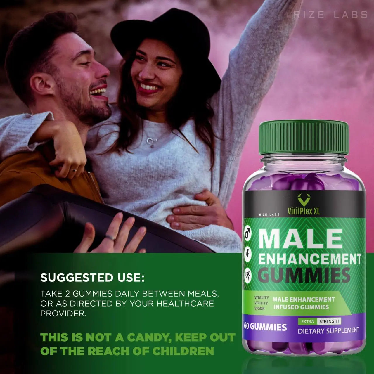 VirilPlex XL Male Performance Gummies, Premium Formula for Health and Wellbeing, VirilPlex XL for Men Gummys to Deliver Peak Performance Benefits, VirilPlexXL Gomitas (60 Gummies) rize labs uk supplements