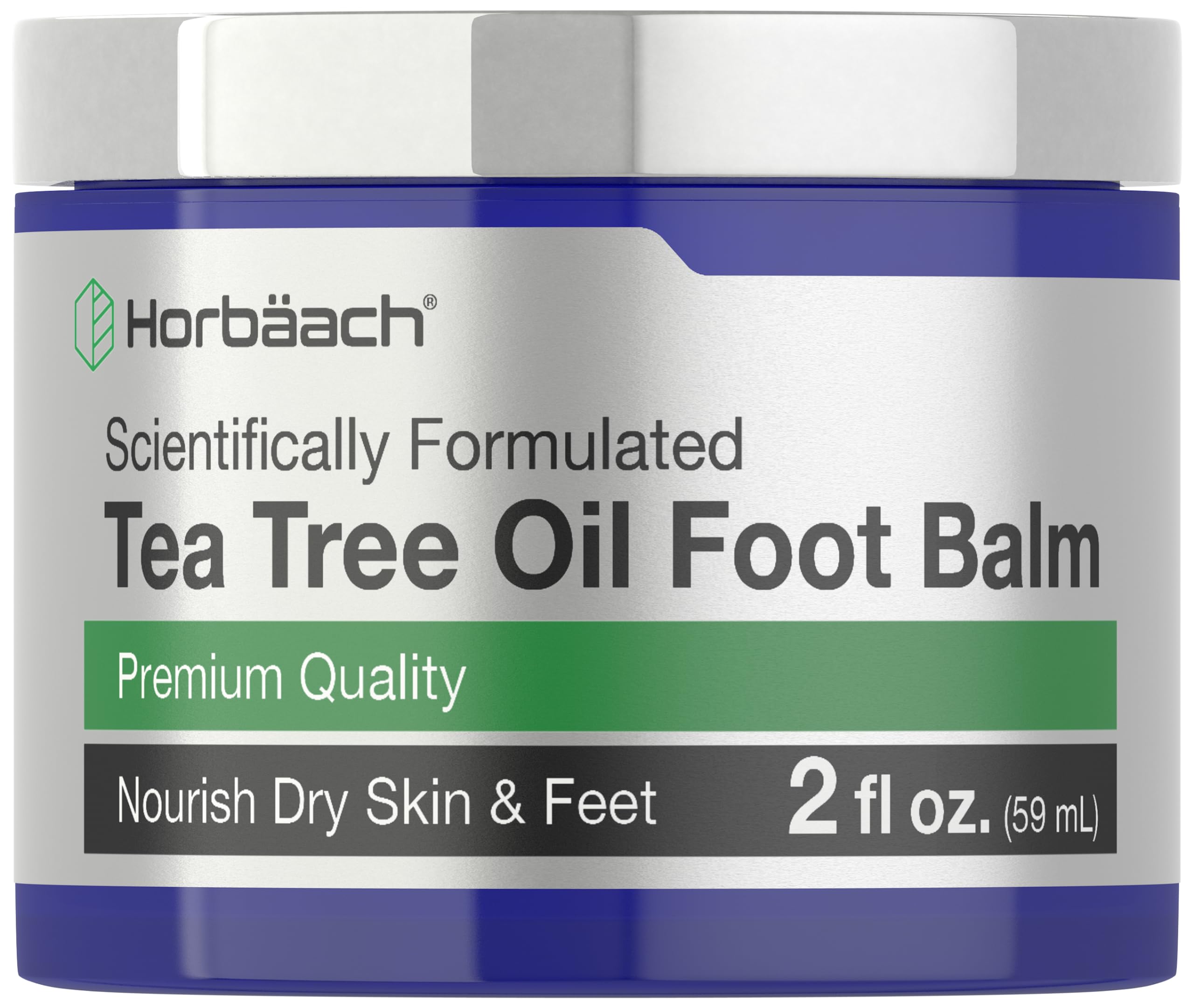 Tea Tree Oil Foot Balm | 2 oz | Moisturizes and Nourishes Dry Skin & Feet | Scientifically Horbäach uk supplements