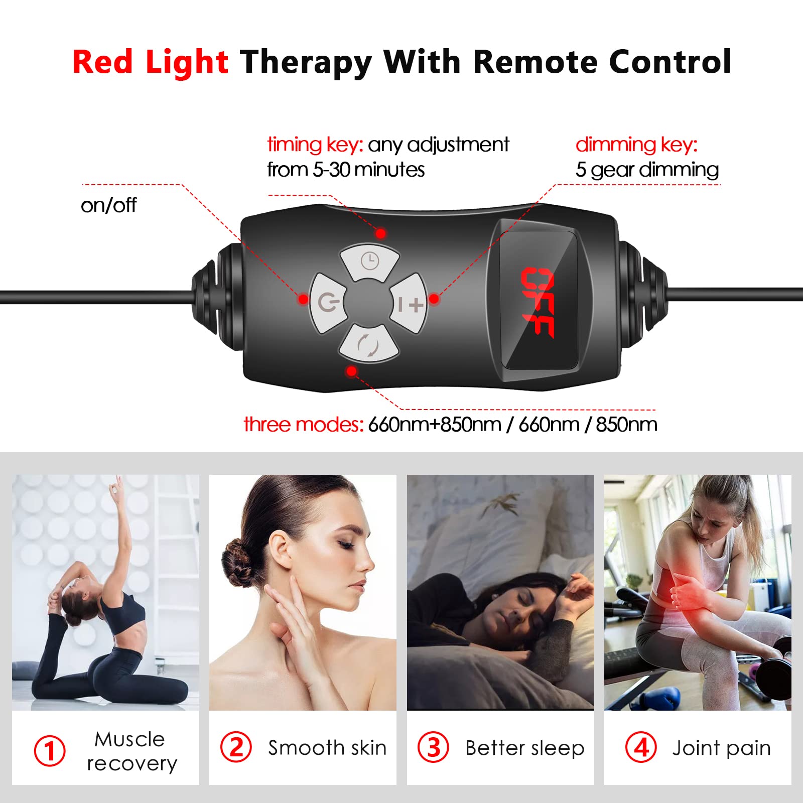 RUISQM Red Light Therapy Lamp, Infrared Light Therapy with Stand - 660nm Redlight & 850nm RUISQM uk supplements