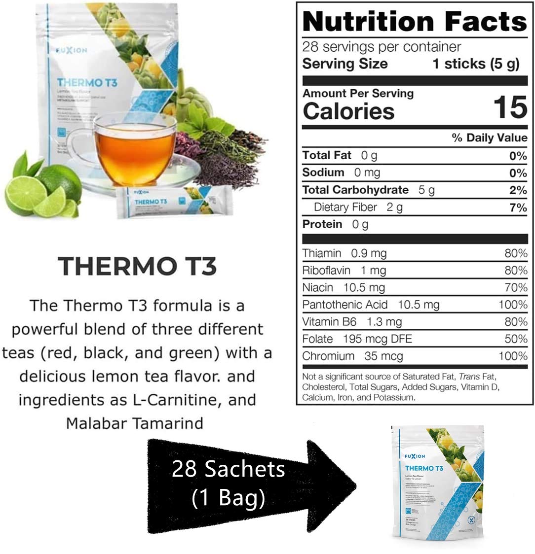 FuXion Thermo T3,Delicious Lemon Tea Flavor(Thermo TT3, 28 Sachets) CHNLML uk supplements