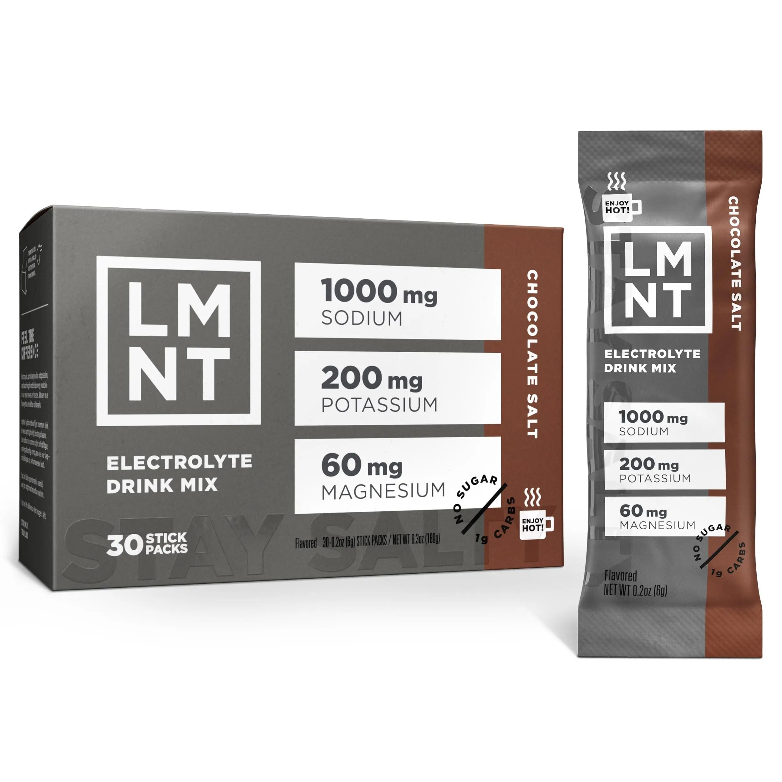 LMNT Zero Sugar Hot Chocolate or Coffee Mixer - Chocolate Salt | Drink Mix | 30-Count Drink LMNT uk supplements