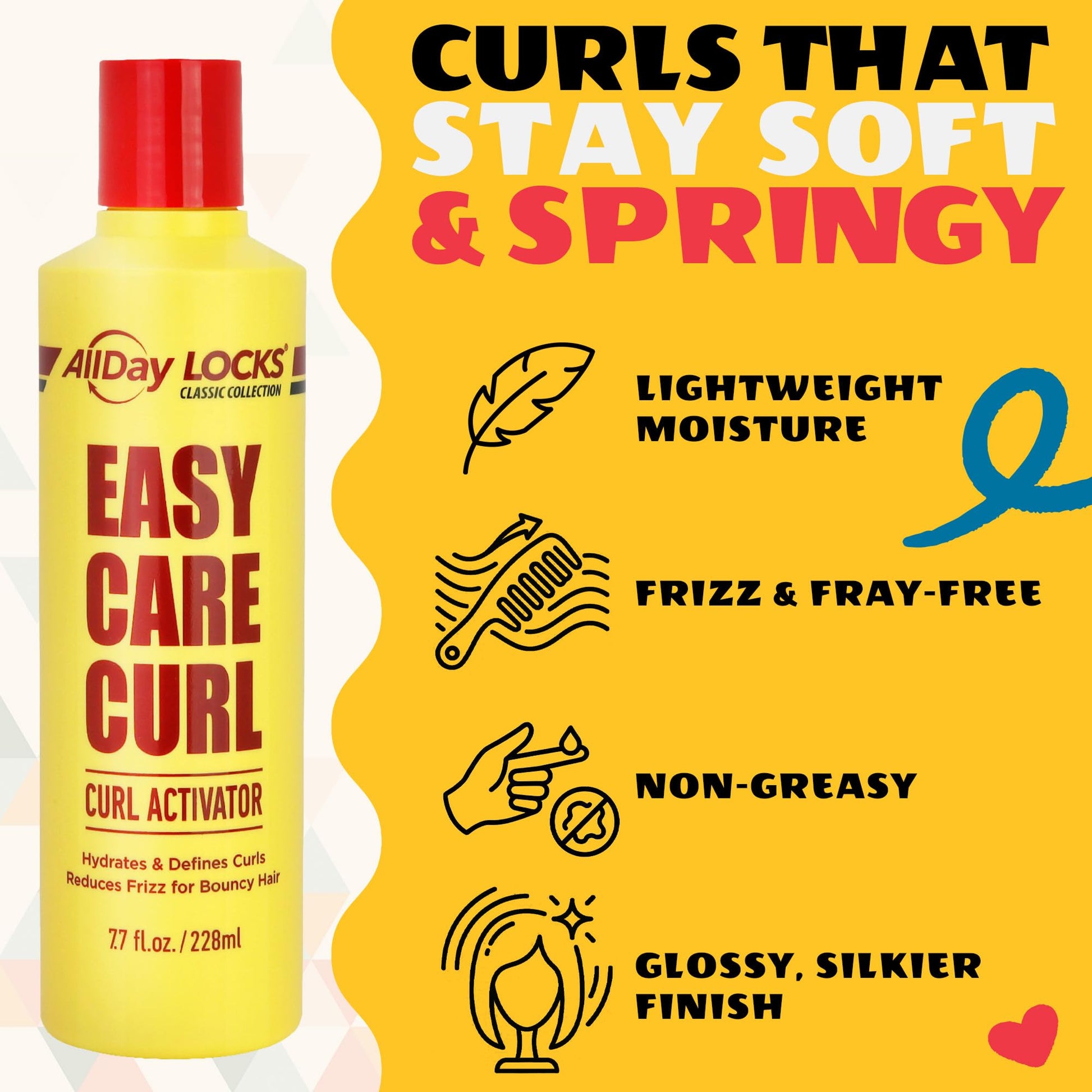 AllDay Locks Classic Easy Care Curl Activator - Activator Product for Curly Hair, Defines & Moisturizes Strands, Milky Cream Product for Men and Women, Easy Curling and Styling - 7.7 oz Bottle AllDay Locks uk supplements