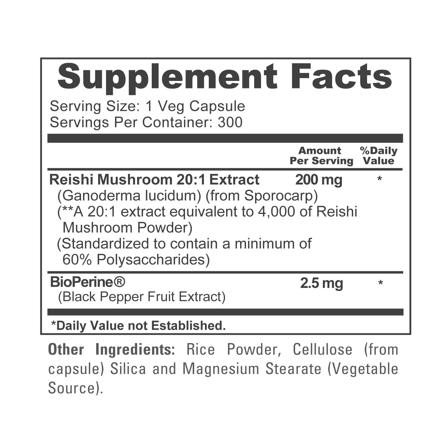 NusaPure Reishi Mushroom Extract 20:1 Extract, 200 mg Equivalent to 4000mg per Capsule 300 Veggie Caps Vegan, Non-GMO, Vegan NusaPure uk supplements