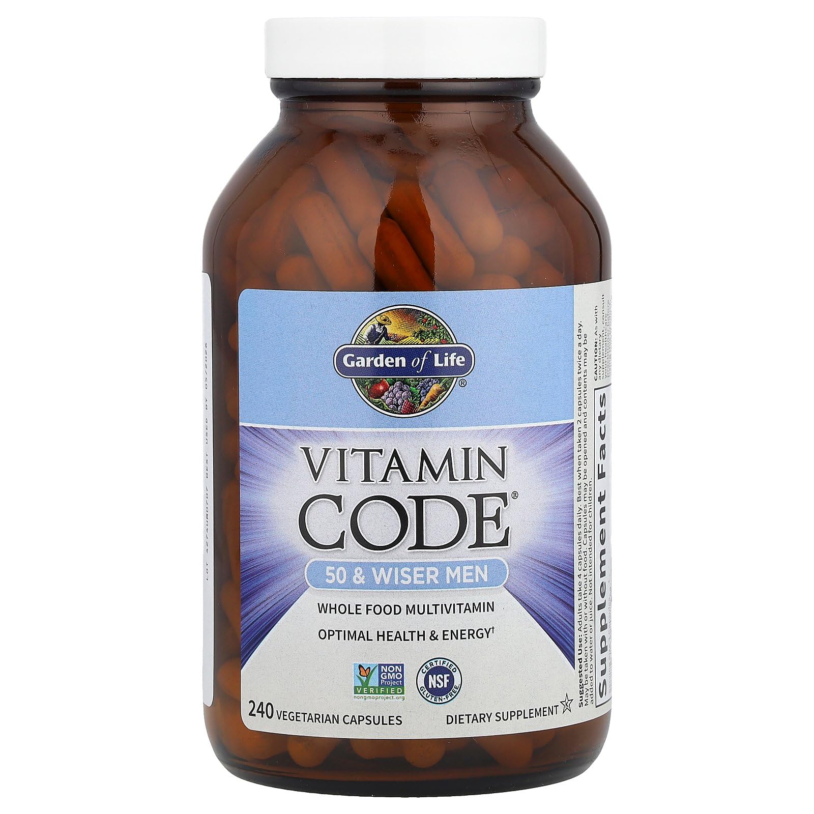 Garden of Life Multivitamin for Men - Vitamin Code 50 & Wiser Men's Raw Whole Food Vitamin Supplement with Probiotics Garden of Life uk supplements