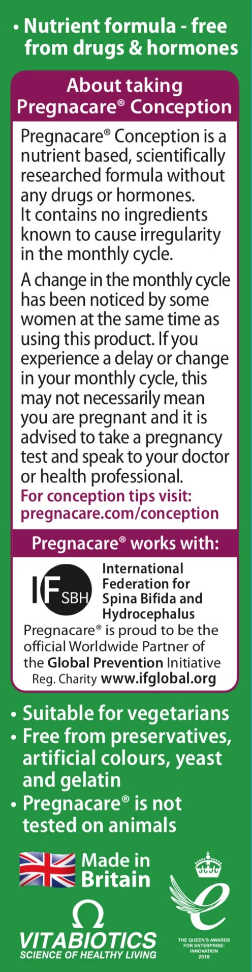 Pregnacare Conception Tablets, Pack of 30, 30 Count Pregnacare uk supplements