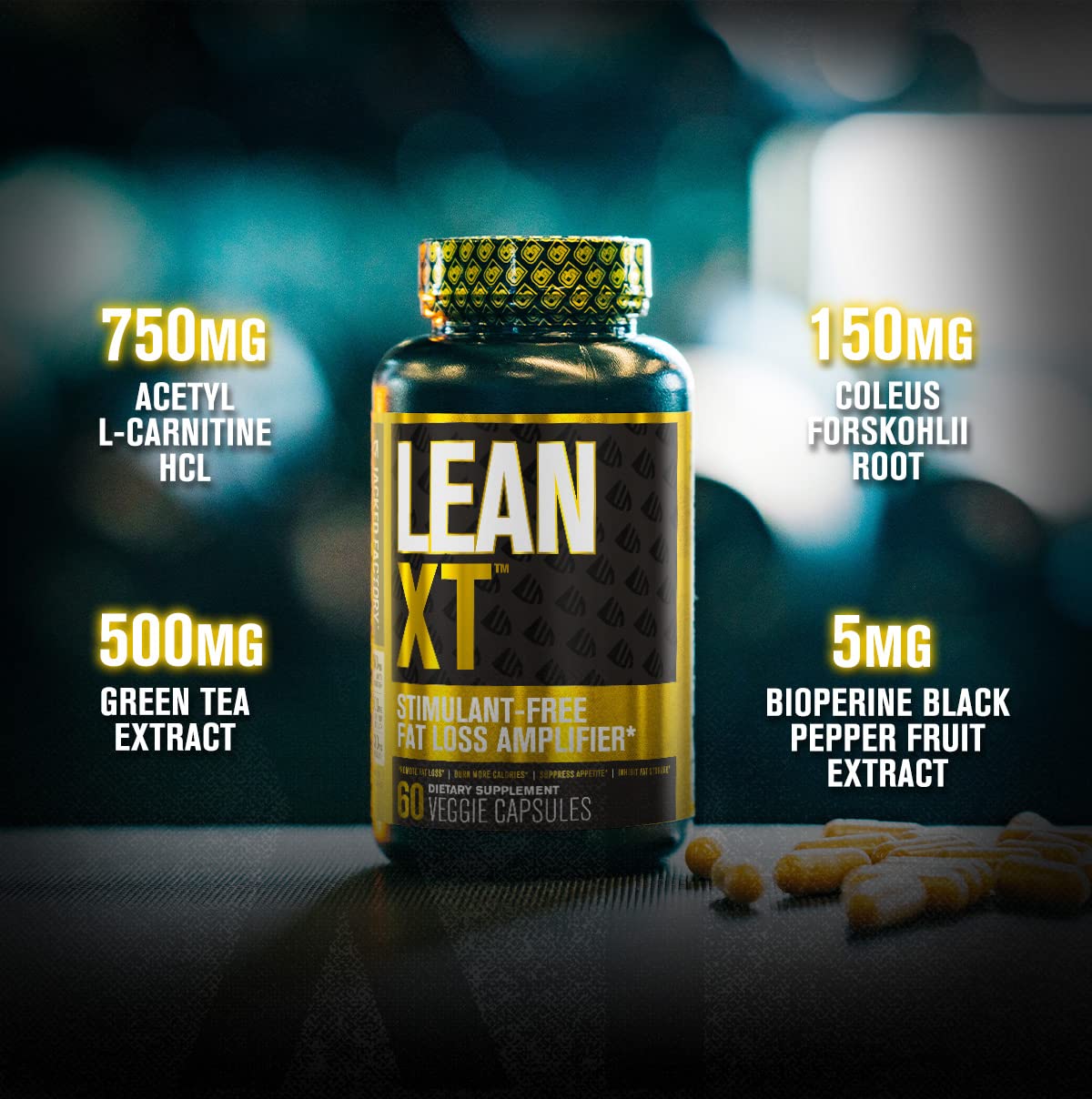 Lean-XT Caffeine Free Fat Burner - Non Stim Weight Loss Supplement, Appetite Suppressant Jacked Factory uk supplements