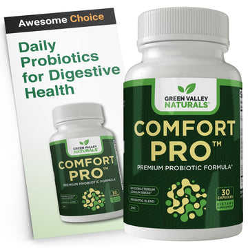 ComfortPro™ Daily Probiotics for Digestive Health | Constipation Relief & Bloating Support for Women & Men | Gut Cleanse with Zinc | Helps Reduce Gas & Promotes Digestive Regularity | Valley Formula GREEN VALLEY NATURALS uk supplements