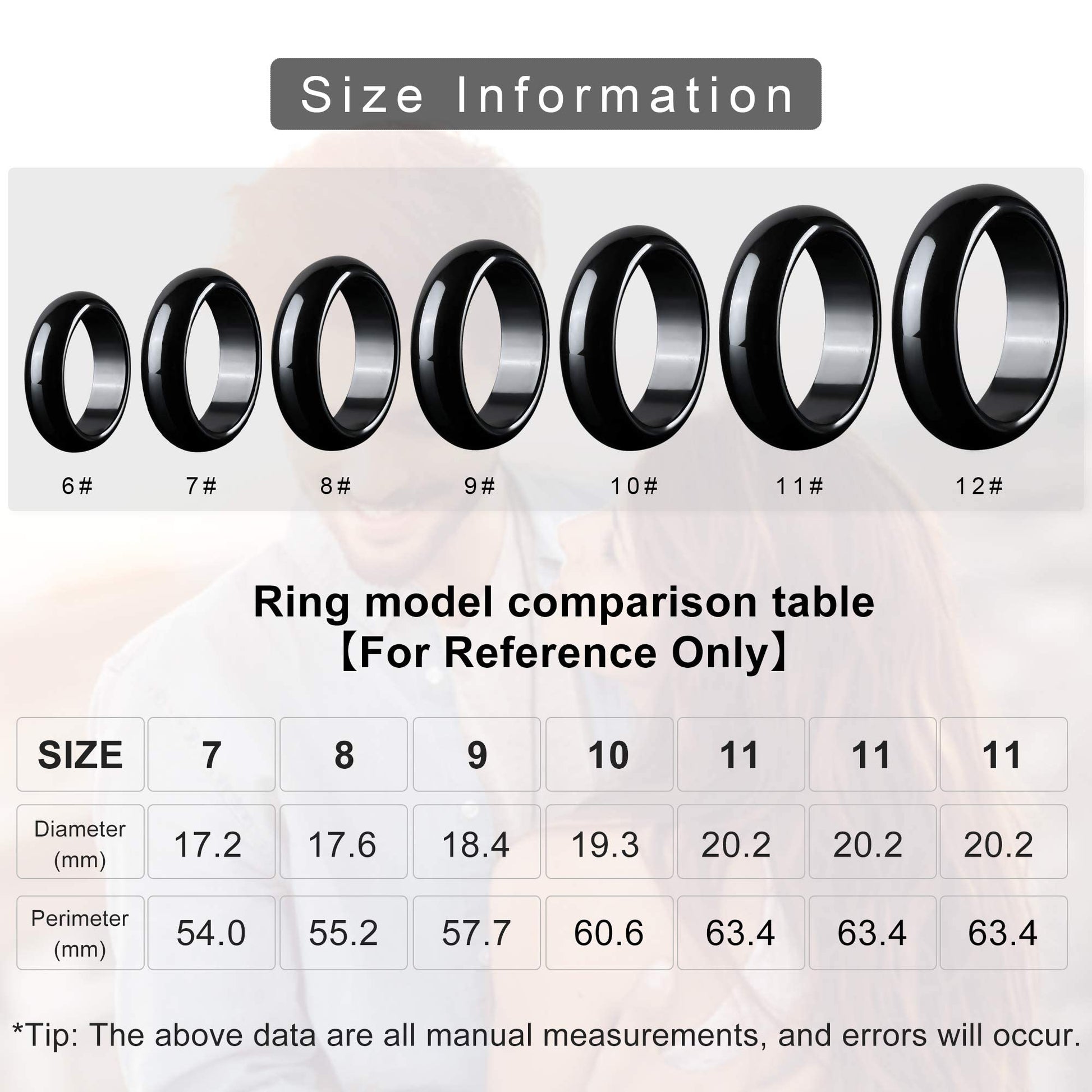 2PCS Genuine Hematite Ring for Women Men Unisex, Black Hematite Stone Ring Anxiety Balance Yhluck uk supplements