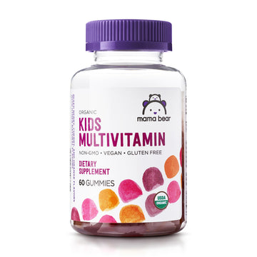 Amazon Brand - Mama Bear Organic Kids Multivitamin, 60 Gummies, 1 Month Supply (Packaging May Vary), Berry, Cherry & Orange Mama Bear uk supplements