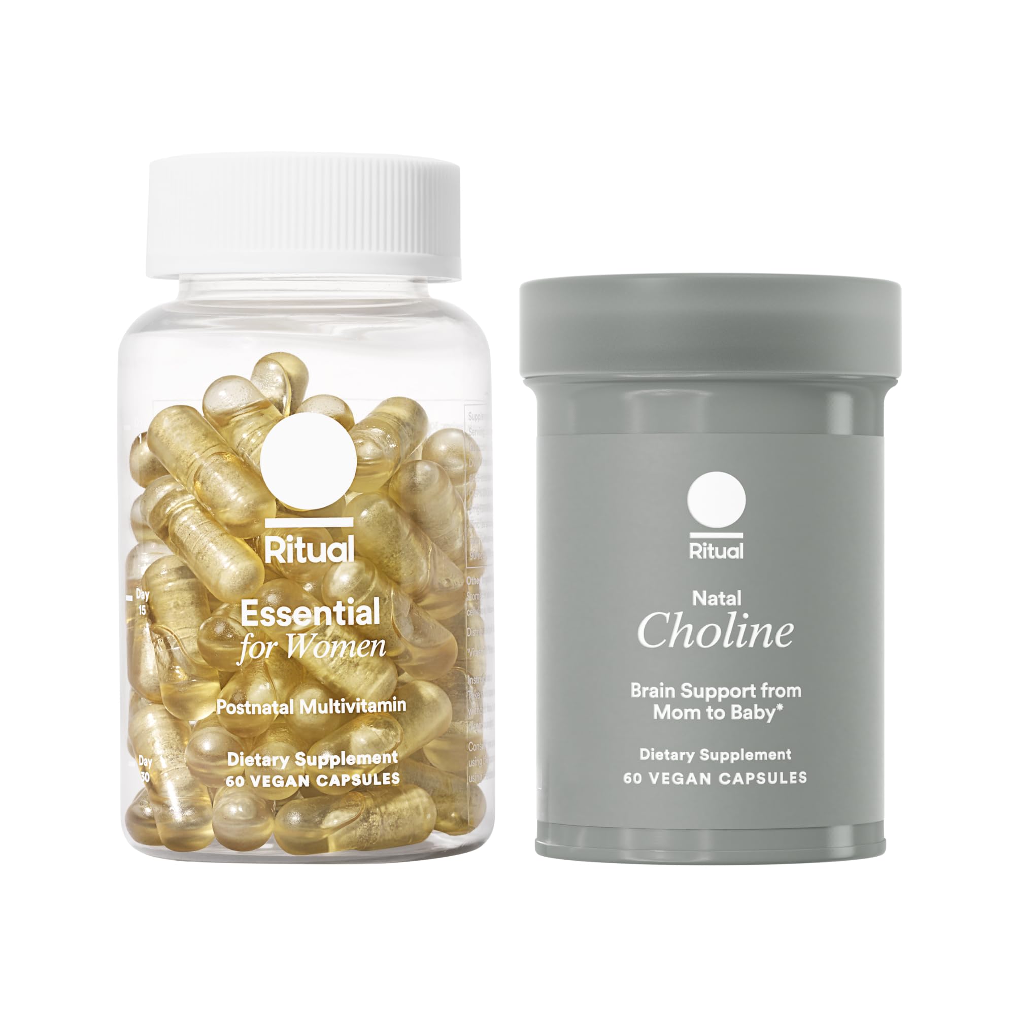 Ritual Postnatal Mom-to-Baby Set, Postpartum Multivitamin and Natal Choline Supplements, Supports Lactation, Immune Function, and Baby's Cognitive Function Ritual uk supplements