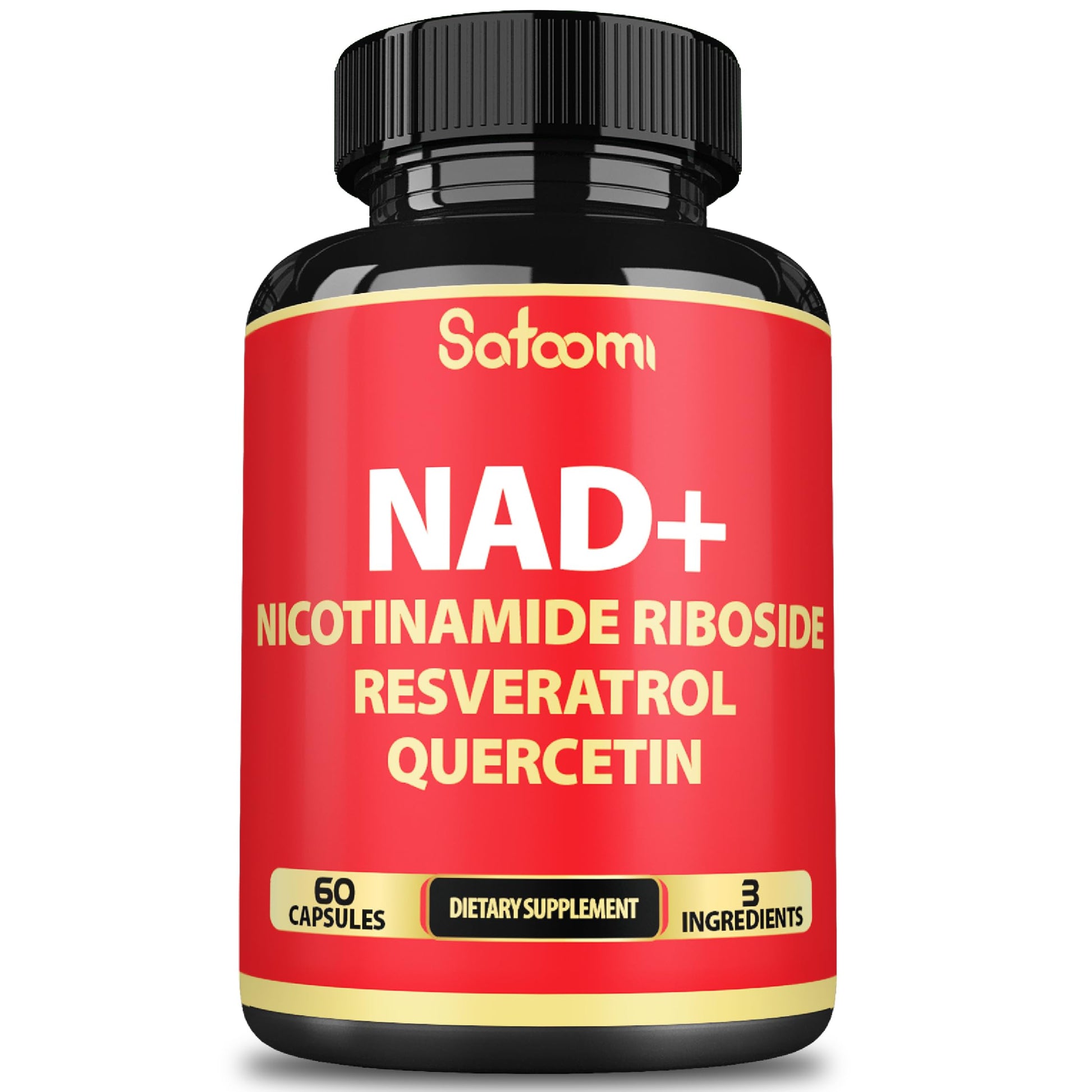Satoomi NAD Supplement with Nicotinamide Riboside NR, Resveratrol, Quercetin - 60 Count - 30 Days Satoomi uk supplements
