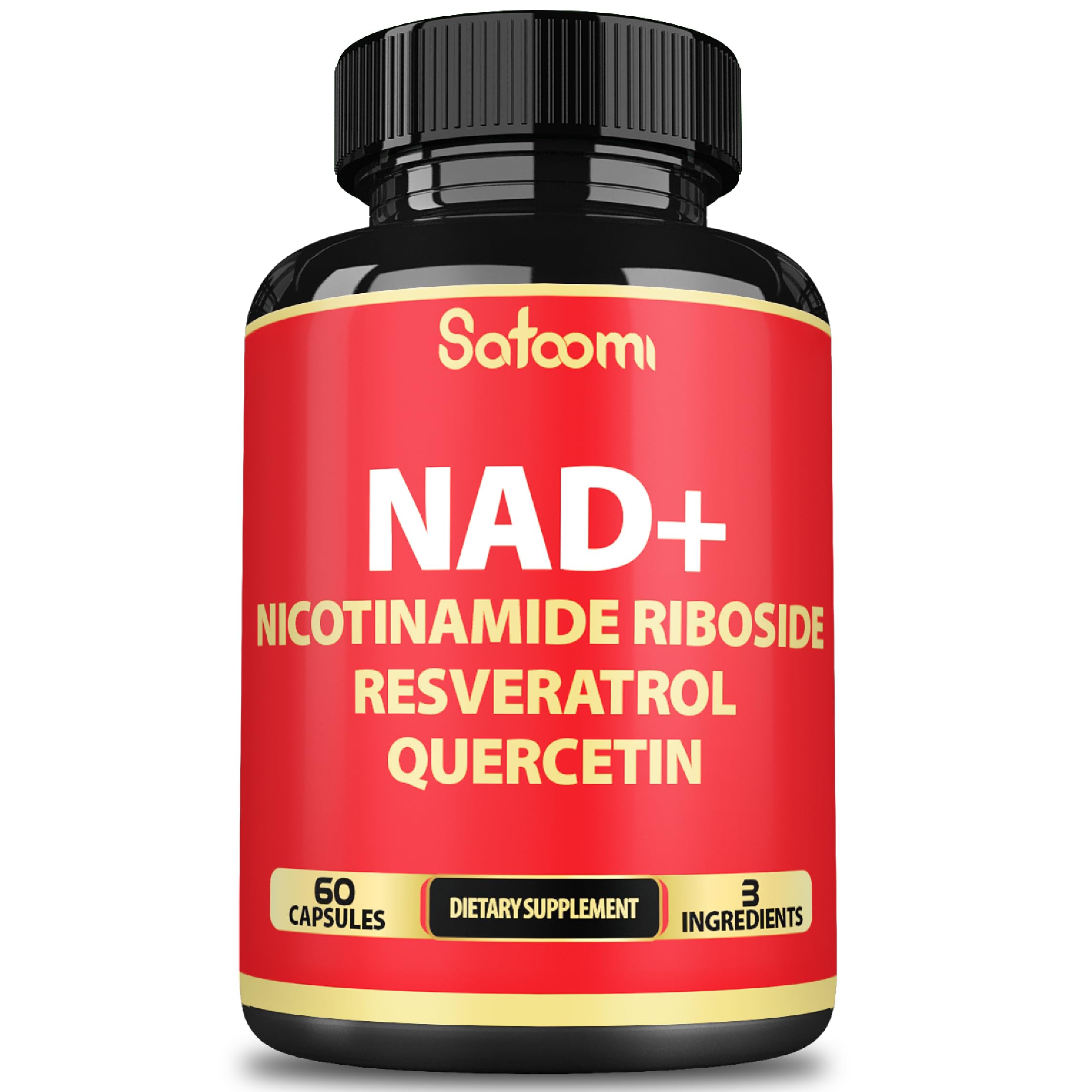 Satoomi NAD Supplement with Nicotinamide Riboside NR, Resveratrol, Quercetin - 60 Count - 30 Days Satoomi uk supplements