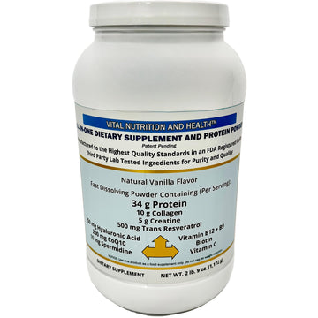 Vital Nutrition and Health All-in-One Powder: Protein, Collagen, Creatine, Resveratrol, Spermidine, Hyaluronic Acid, CoQ10 + Key Vitamins Vital Nutrition and Health uk supplements