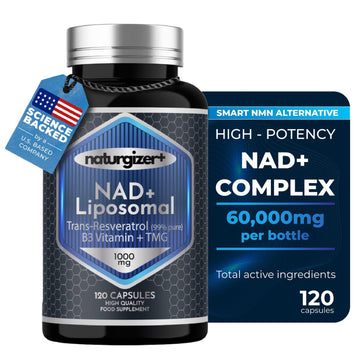 naturgizer+ Liposomal NAD+ Supplement with Resveratrol, TMG & Vitamin B3 | 4-in-1 Healthy Aging & Cellular Energy Support | High Absorption NAD Plus for Men & Women Over 40 | 120 Capsules naturgizer+ uk supplements