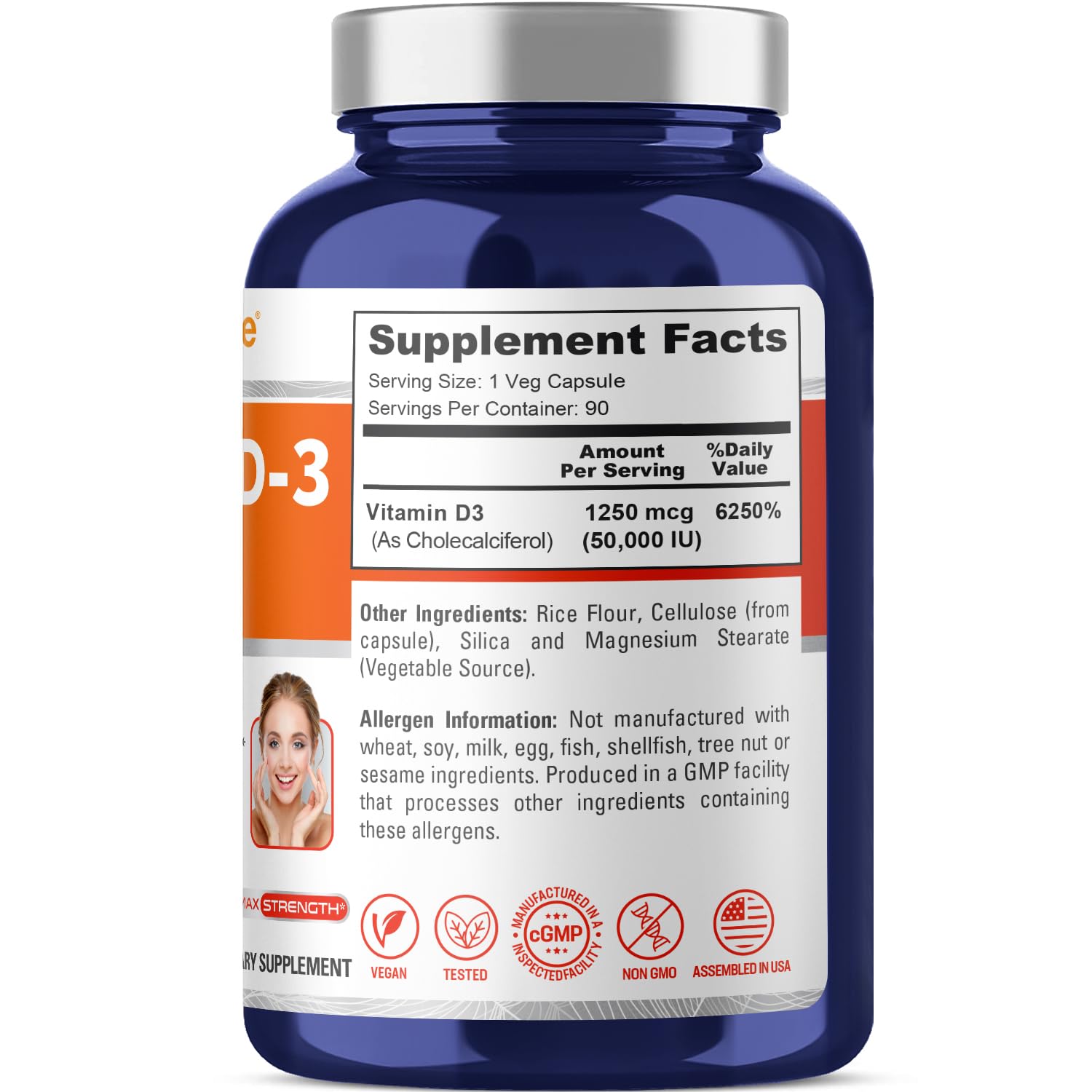 NusaPure Vitamin D3 50,000 IU 90 Veggie Capsules (Non-GMO & Vegan) NusaPure uk supplements