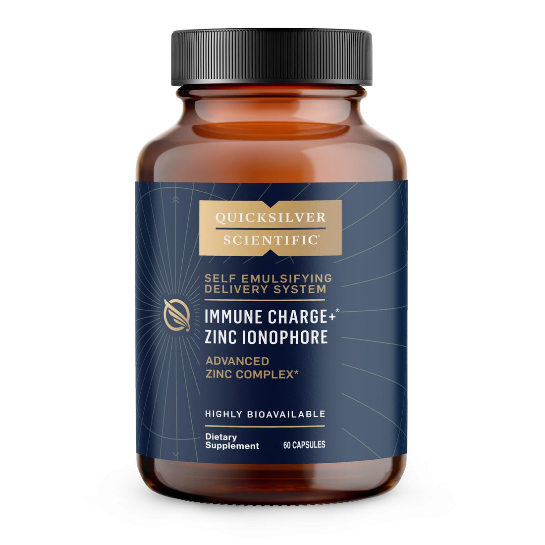 Quicksilver Scientific Immune Charge+ Zinc Ionophore - Zinc Supplement Complexed with Quercetin, Luteolin, Hesperetin Immune + GI Support (60 Capsules) Quicksilver Scientific uk supplements