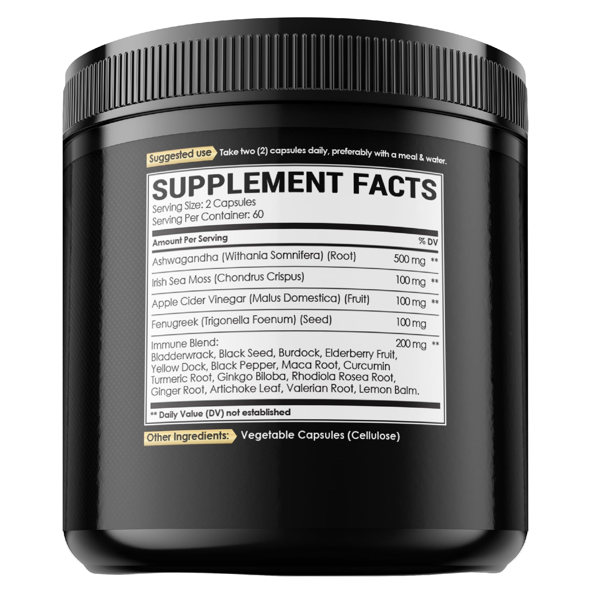 NUQIIT Organic Ashwangdha Capsules 15000mg Irish Sea Moss Apple Cider Vinegar & More - Support Brain Health, Strength & Immune System - 120 Vegan Capsules NUQIIT uk supplements