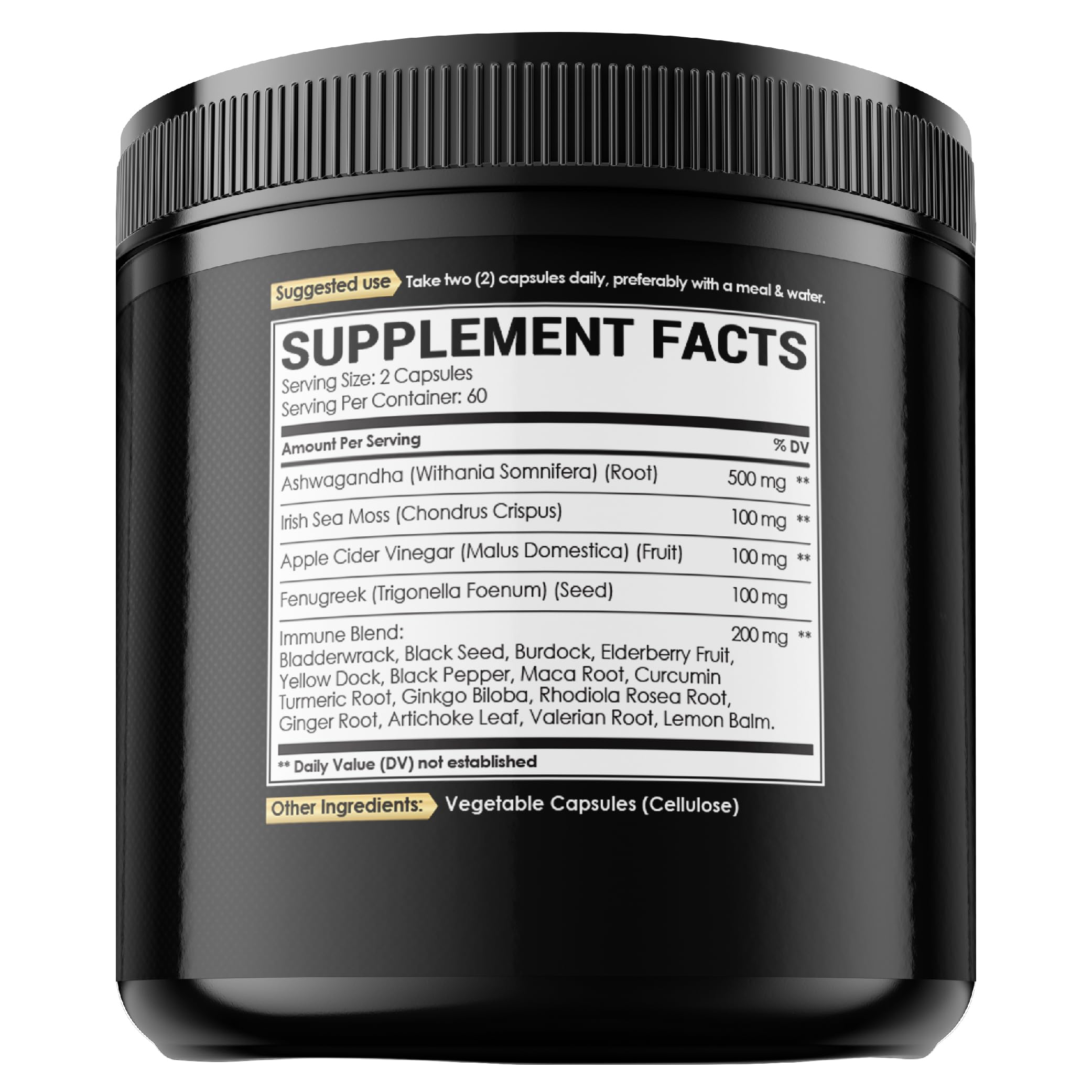 NUQIIT Organic Ashwangdha Capsules 15000mg Irish Sea Moss Apple Cider Vinegar & More - Support Brain Health, Strength & Immune System - 120 Vegan Capsules NUQIIT uk supplements