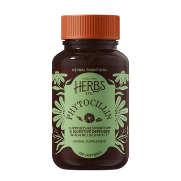 Herbs Etc. Phytocillin - Respiratory & Digestive Health Support Supplement - Herbal Formula to Support Digestion - Support Healthy Breathing - 120 Softgels (120 Servings) Herbs Etc. uk supplements