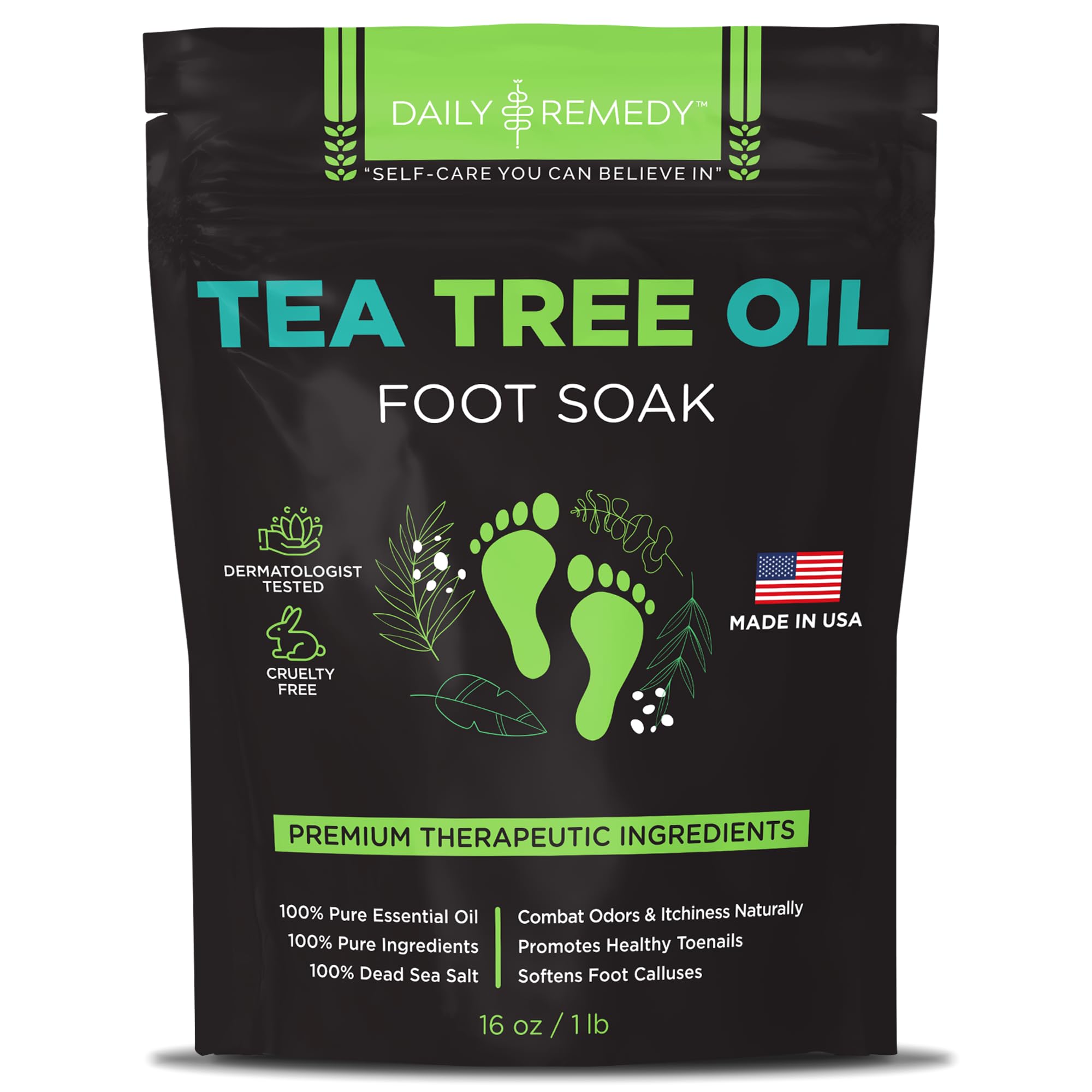 Tea Tree Oil Foot Soak with Epsom Salt - Made in USA - for Toenail Athletes Foot DAILY REMEDY uk supplements