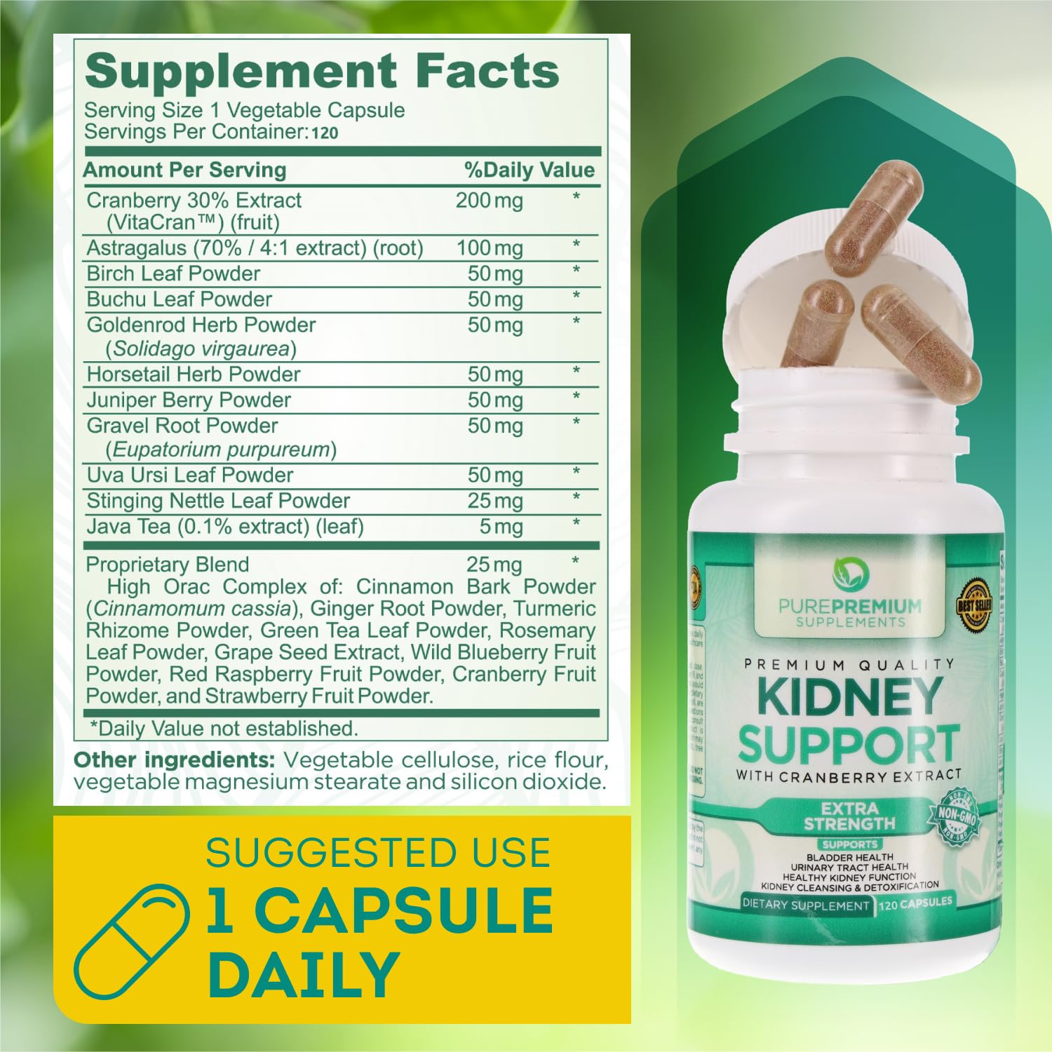 PurePremium Kidney Support Supplement for Men and Women - with Cranberry Extract PurePremium Supplements uk supplements
