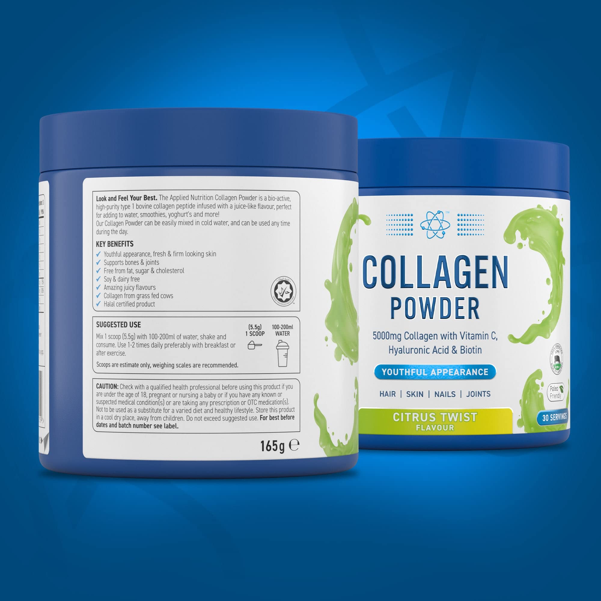 Applied Nutrition Collagen Powder - Citrus Twist Flavour - 5000mg Hydrolysed Bovine Flavoured Applied Nutrition uk supplements