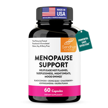 Complete Menopause Support Supplement For Women | With Ashwagandha, Black Cohosh, Dong Quai & Muira Puama | Helps Easing Hot Flashes, Night Sweats, Mood Swings, Hormone Balance & Harmony | 60 Capsules Sandhu's uk supplements