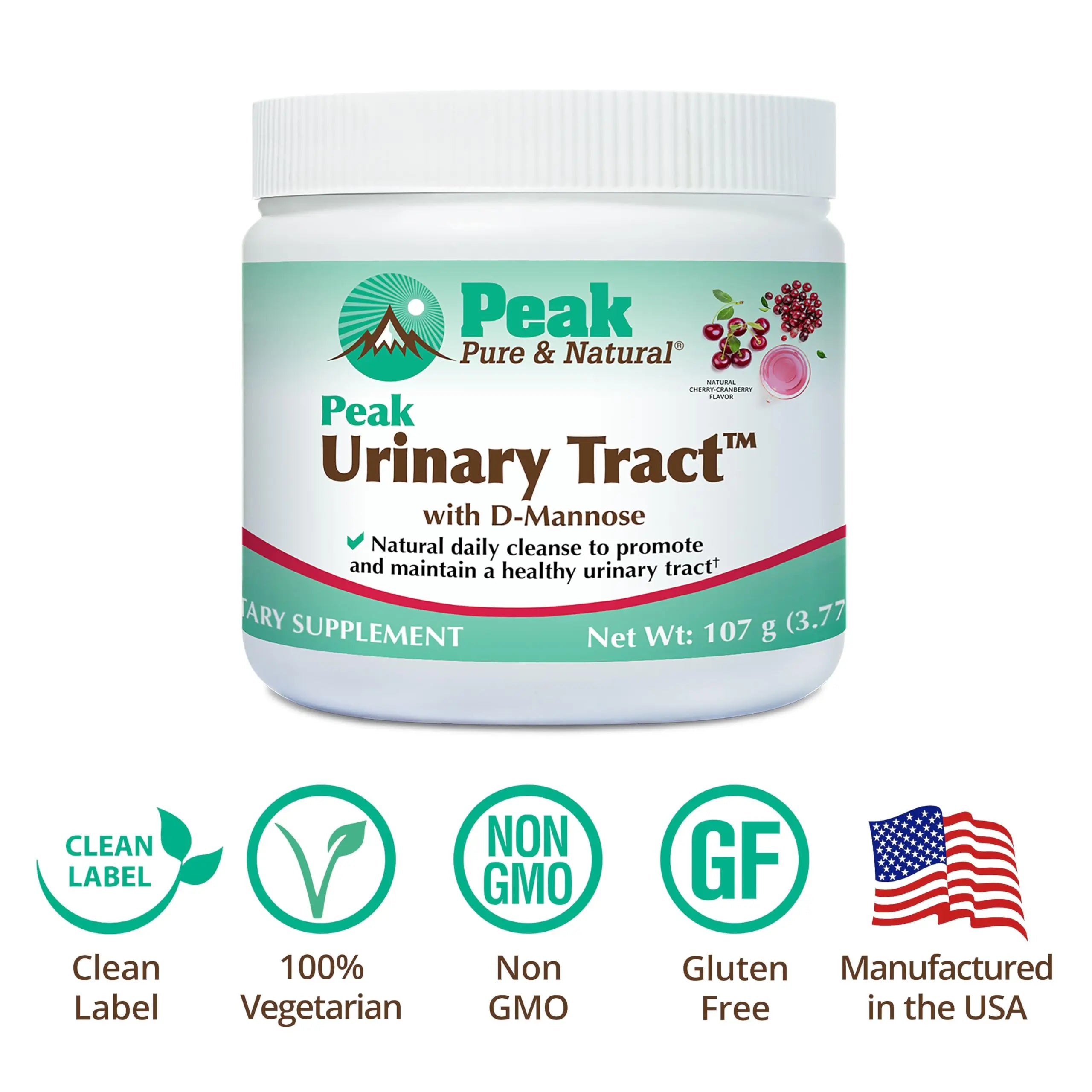 Peak Urinary Tract Supplement Powder - Cranberry and D-Mannose Powder with Juniper Berries and Probiotics for Urinary Tract Health, Ph Balance, UTI Defense - Vegan, Gluten Free (30 Day Supply) Peak Pure & Natural uk supplements