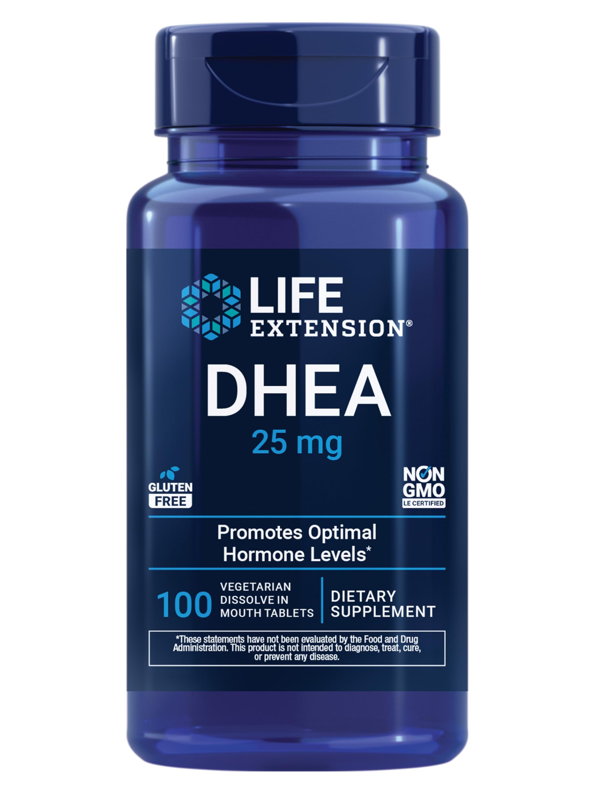 Life Extension DHEA 25 mg – Hormone Balance Supplement, Memory, Muscle Health, Bone Health, Men’s Health, Women’s Health, Gluten-Free, Non-GMO, Vegetarian, 100 Dissolve-in-Mouth Tablets Life Extension uk supplements