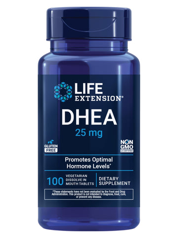 Life Extension DHEA 25 mg – Hormone Balance Supplement, Memory, Muscle Health, Bone Health, Men’s Health, Women’s Health, Gluten-Free, Non-GMO, Vegetarian, 100 Dissolve-in-Mouth Tablets Life Extension uk supplements