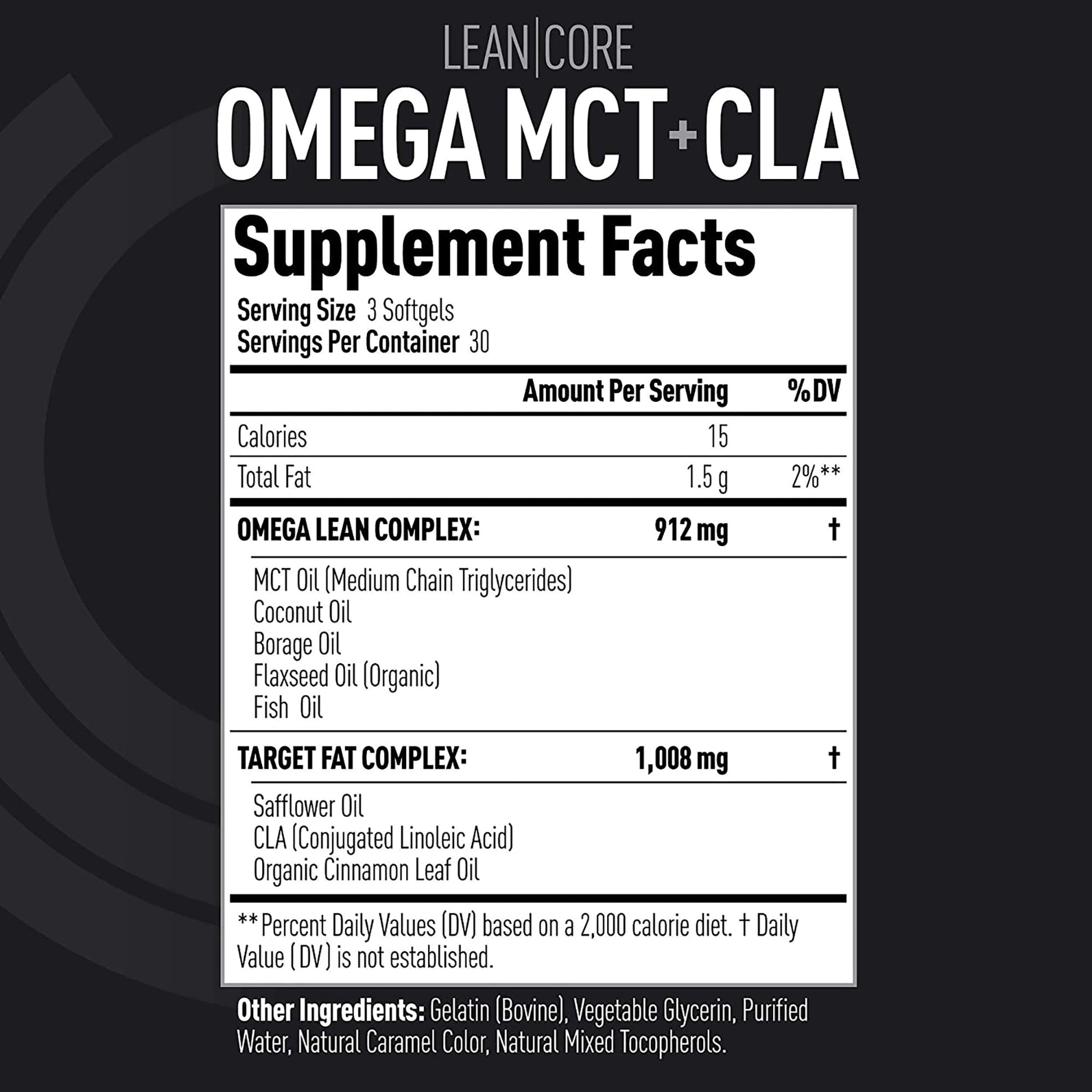 Lean CORE Omega MCT + CLA - Stimulant Free Health Formula, Lean Muscle & Toned (CORE)ACTIVE uk supplements
