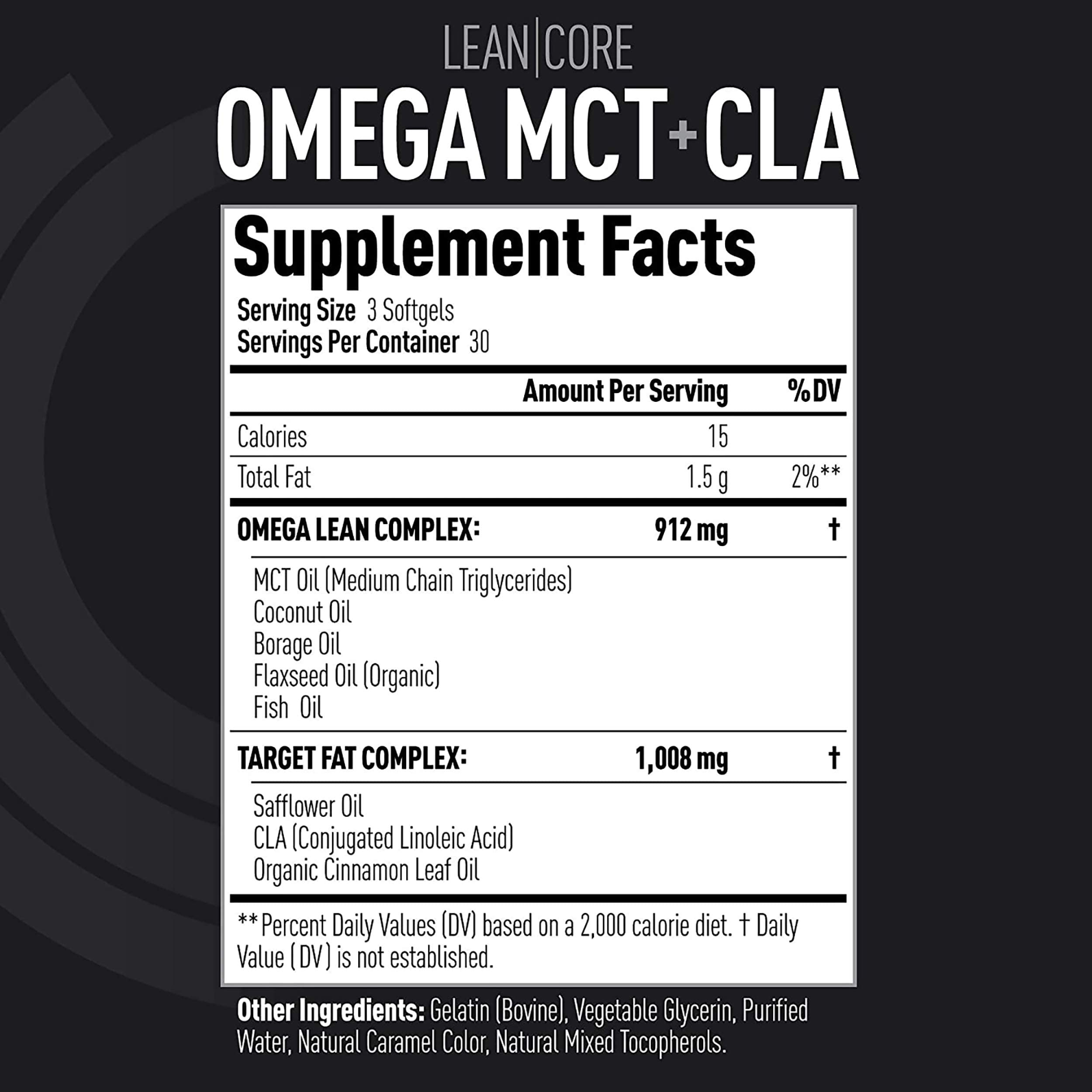 Lean CORE Omega MCT + CLA - Stimulant Free Health Formula, Lean Muscle & Toned (CORE)ACTIVE uk supplements