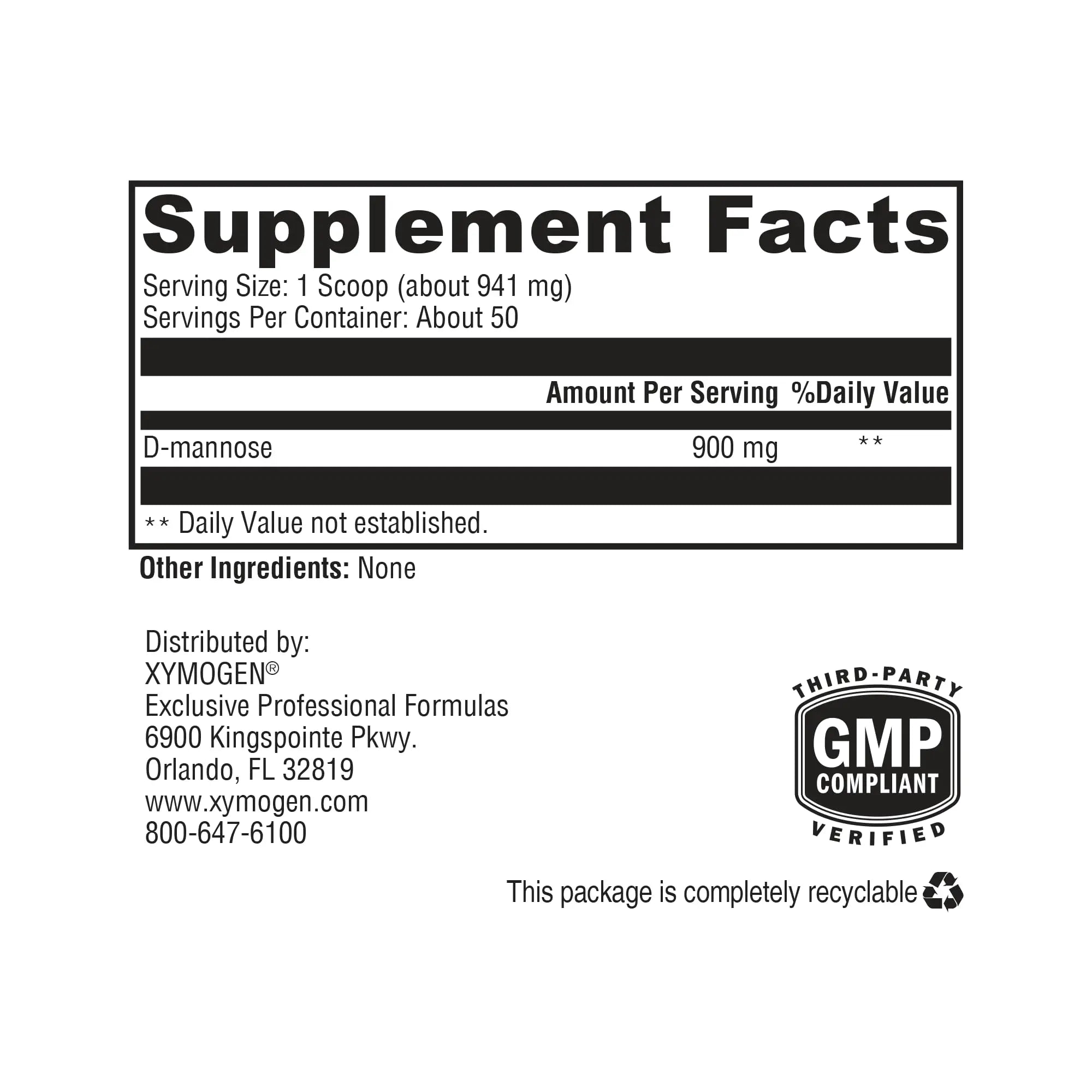 XYMOGEN UritraX - D Mannose Supplement for Urinary Tract and Bladder Health - D Mannose Powder - Health Supplements - Vegan, Gluten Free + Non GMO (1.66 oz) XYMOGEN uk supplements