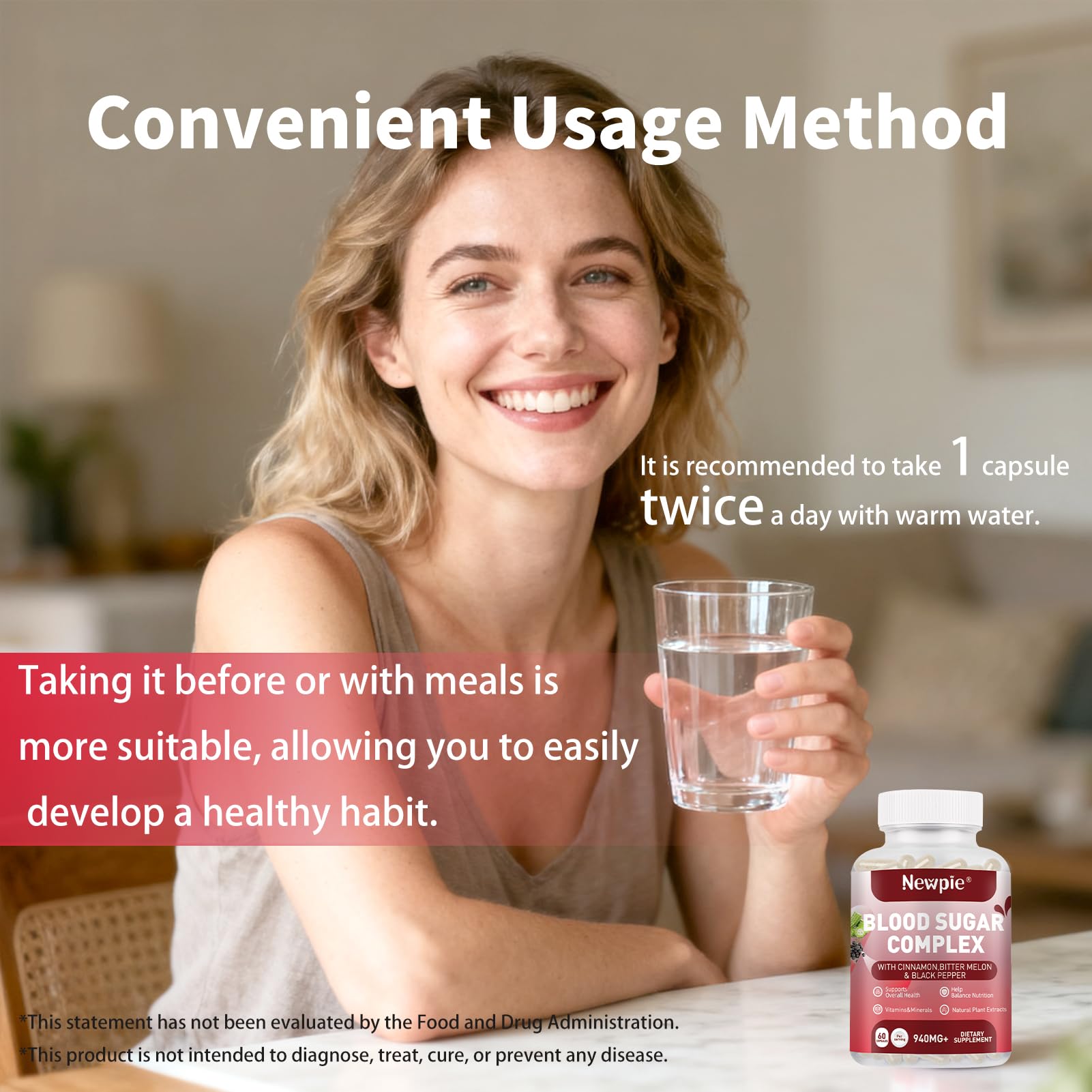Blood Sugar Complex Supplement – Natural with 20 Active Herbs and Vitamins, Including Cinnamon, Bitter Melon, Black Pepper, Licorice, Vegan, Non-GMO, Gluten-Free, 60 Capsules HOWEEJET uk supplements