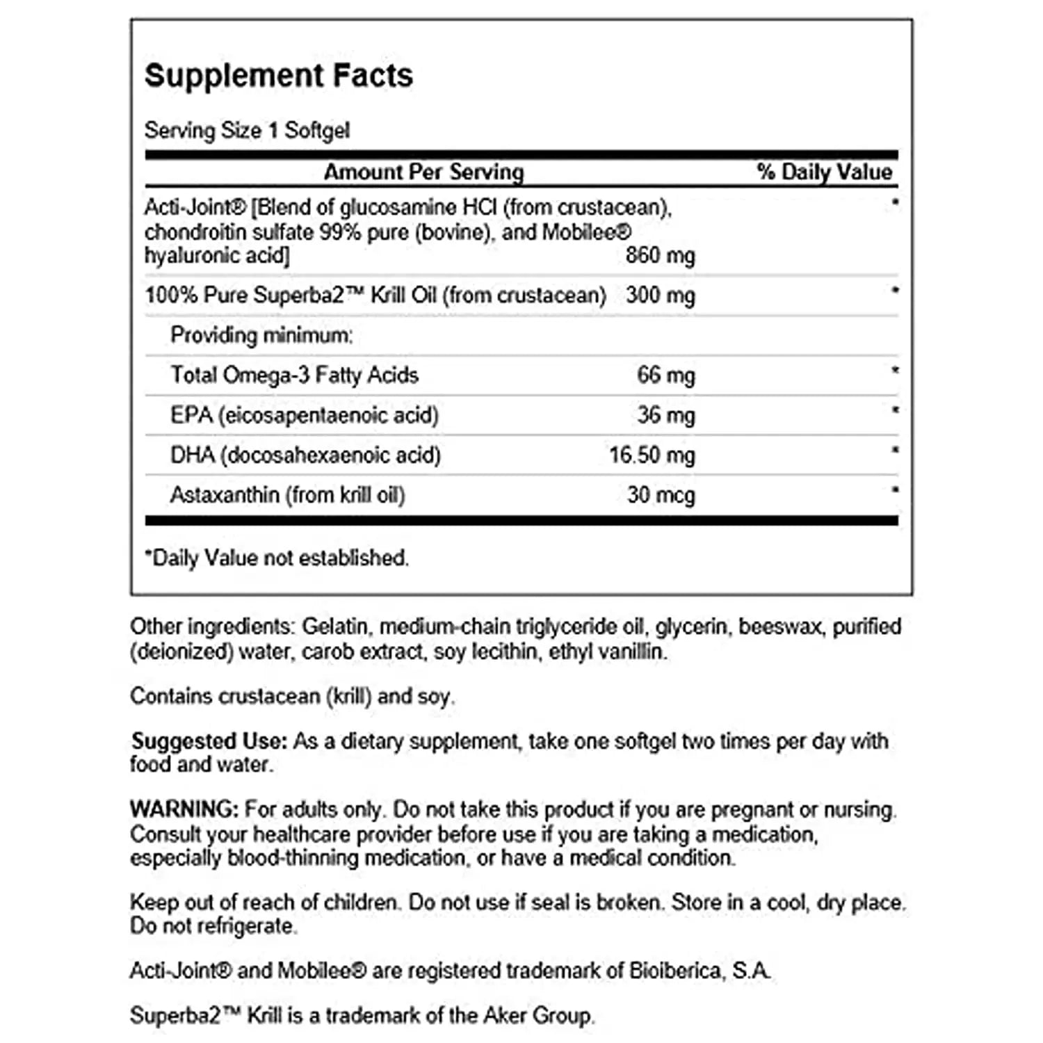 Swanson Acti-Joint Plus with Krill Oil 60 Sgels (2 Pack) Swanson uk supplements