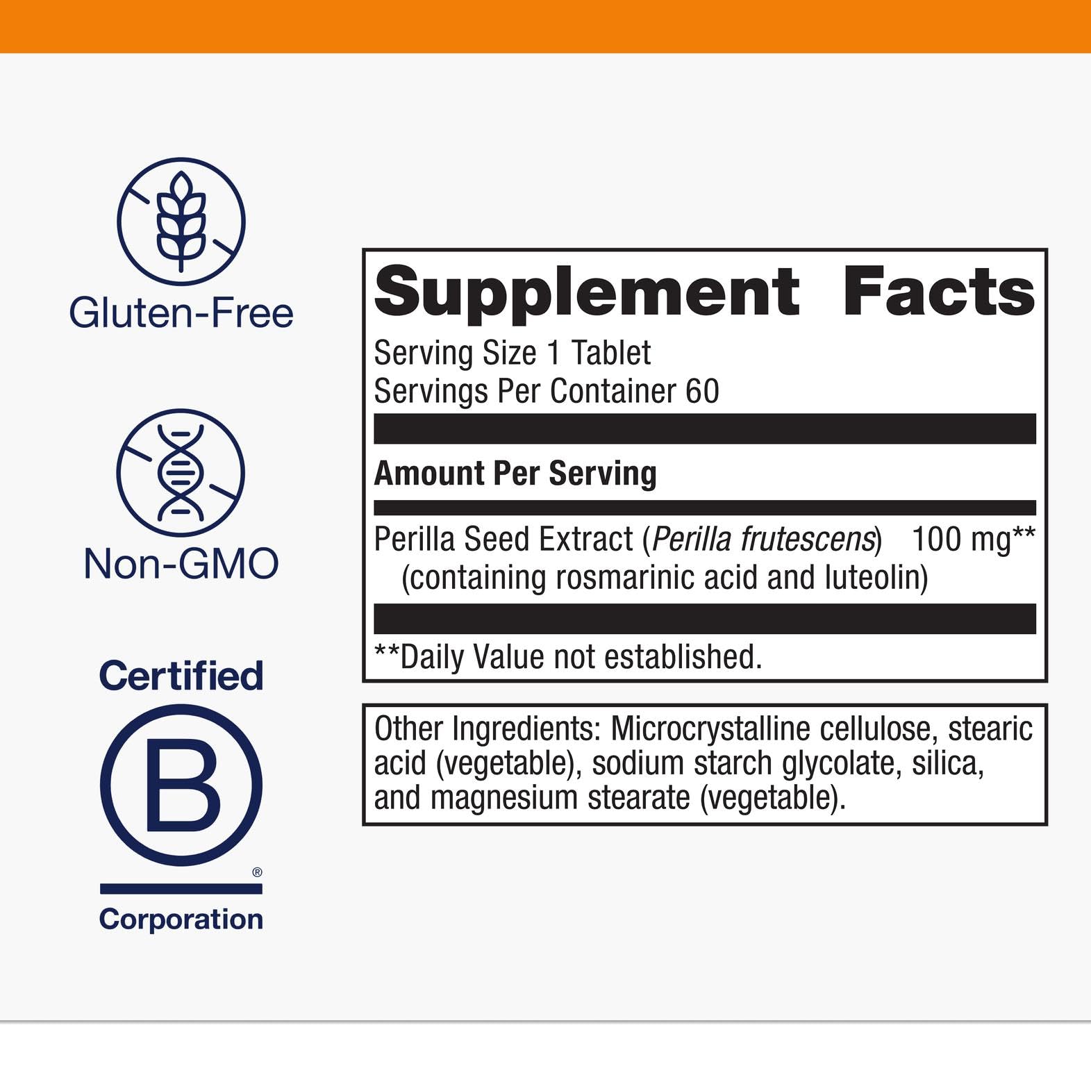 Metagenics Perimine - Perilla Seed Extract with Rosmarinic Acid & Luteolin - Supports Respiratory Health, Immune Function & Allergy Relief* - Non-GMO, Gluten-Free, Vegetarian - GMP Certified Facility Metagenics uk supplements