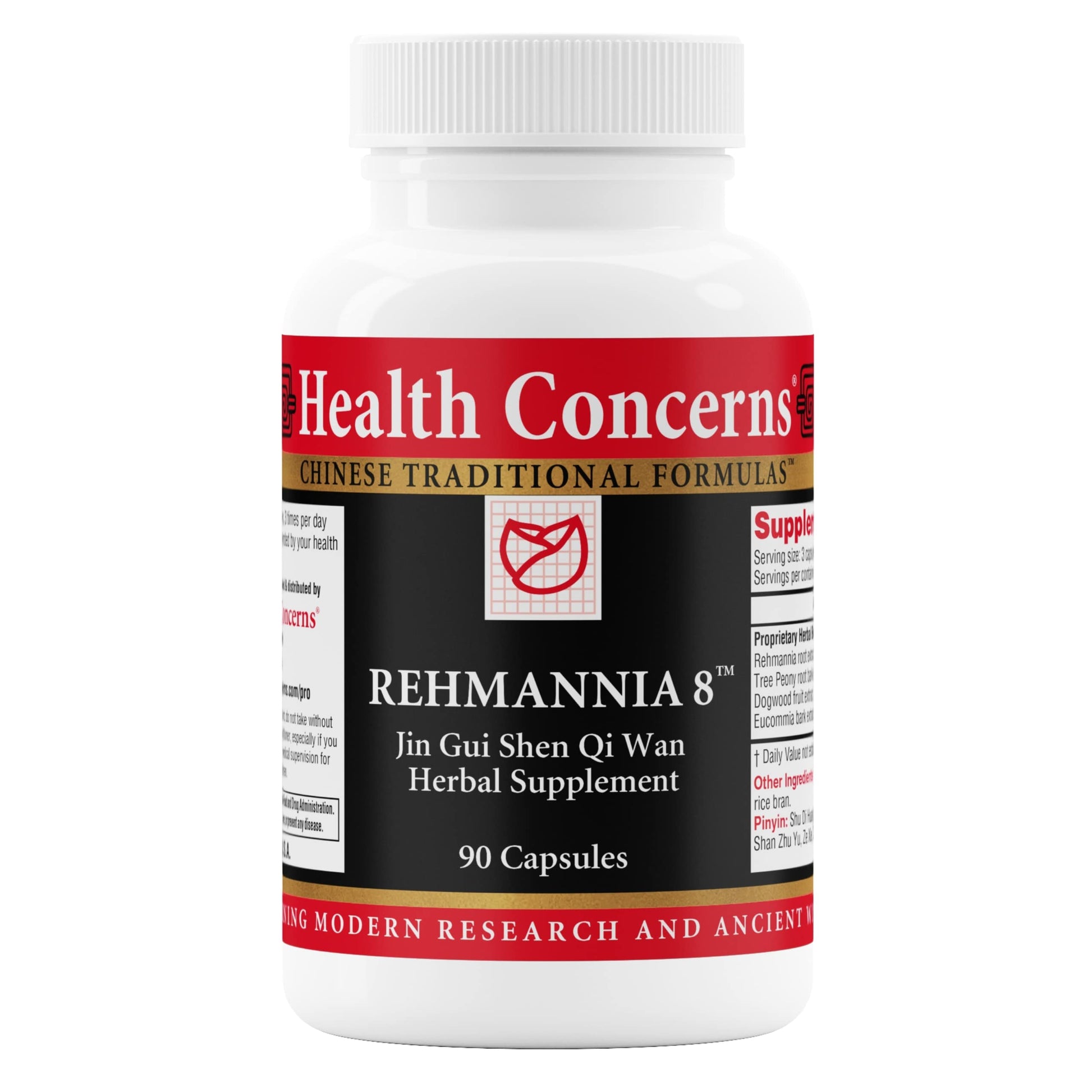 Health Concerns Rehmannia 8 - Kidney Cleanse Detox & Repair Supplement - Back Discomfort & Urinary Tract Health for Women & Men - Traditional Chinese Herbal Formula for Backaches - 90 Capsules Health Concerns uk supplements